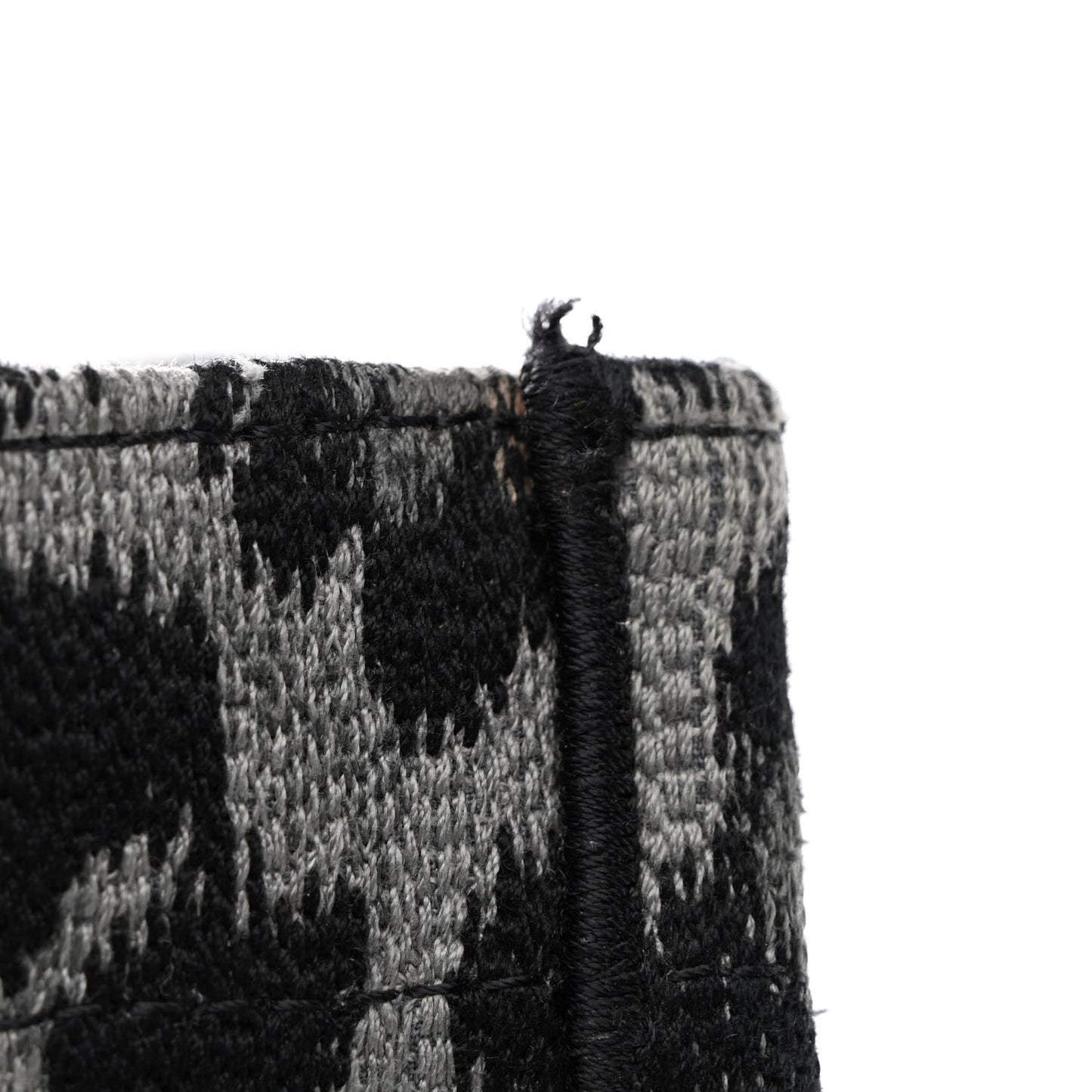 Canvas Mizza Embroidered Large Leopard Book Tote Grey