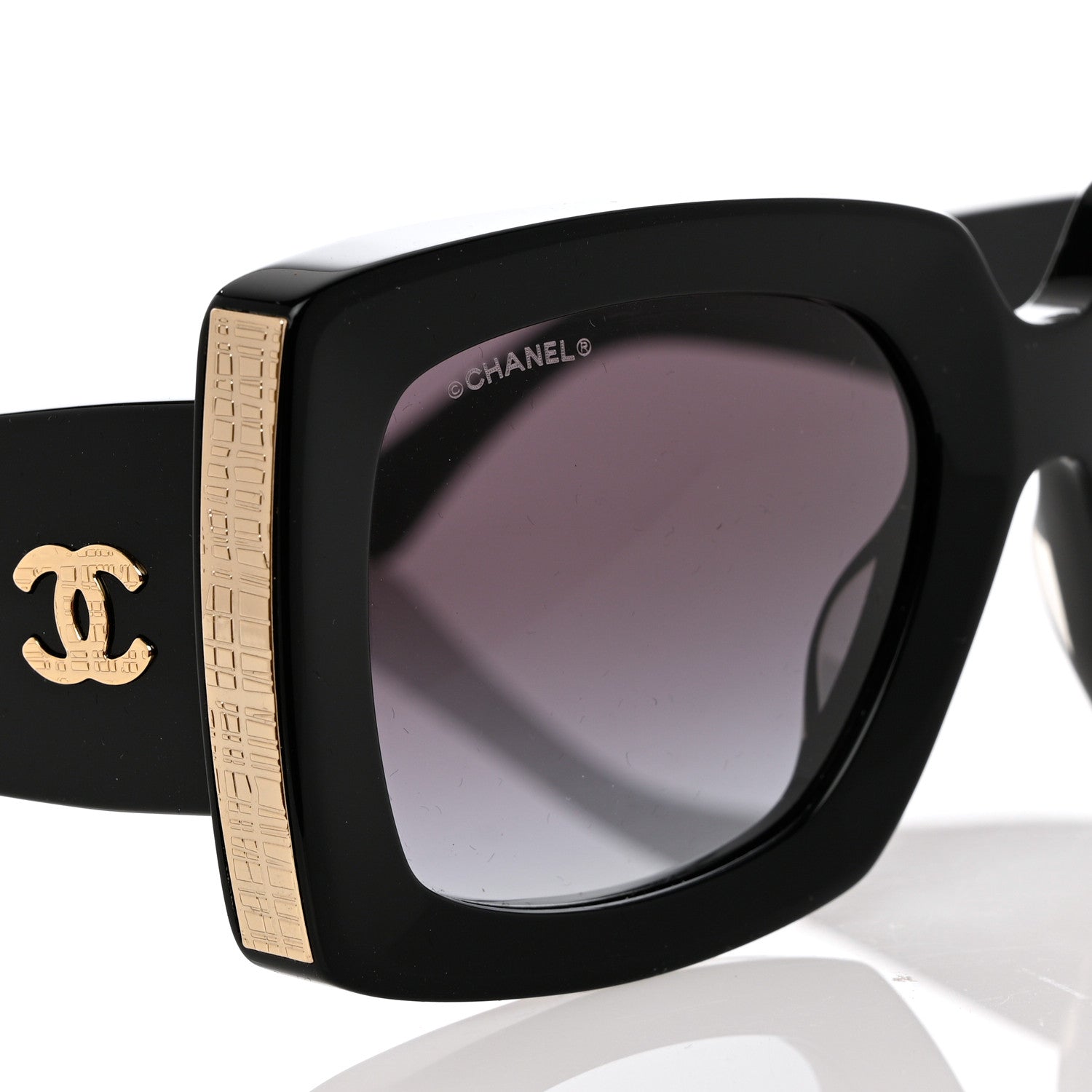 Chanel Acetate Rectangle Sunglasses 5435 Black 8 of 9