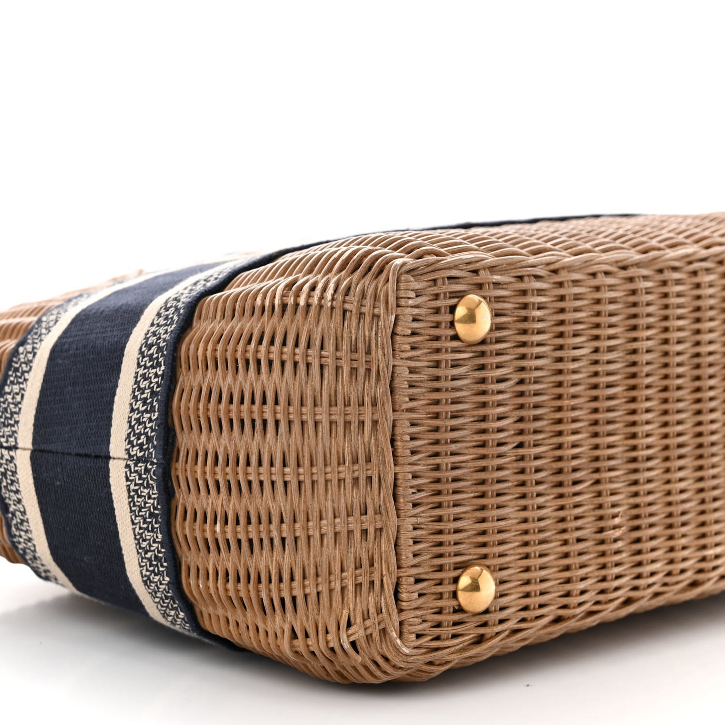 Wicker Oblique Basket Bag Blue