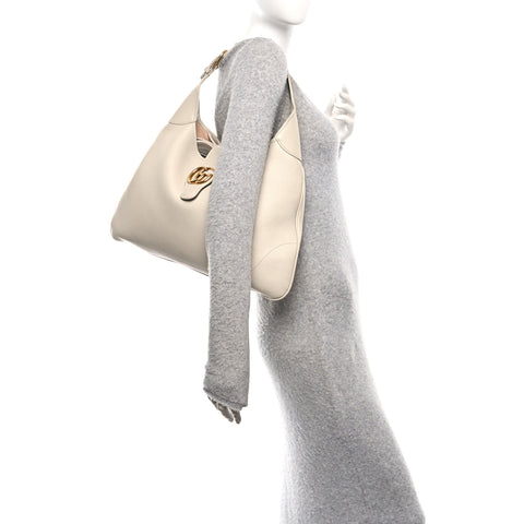 Goatskin Large Aphrodite Shoulder Bag Mystic White