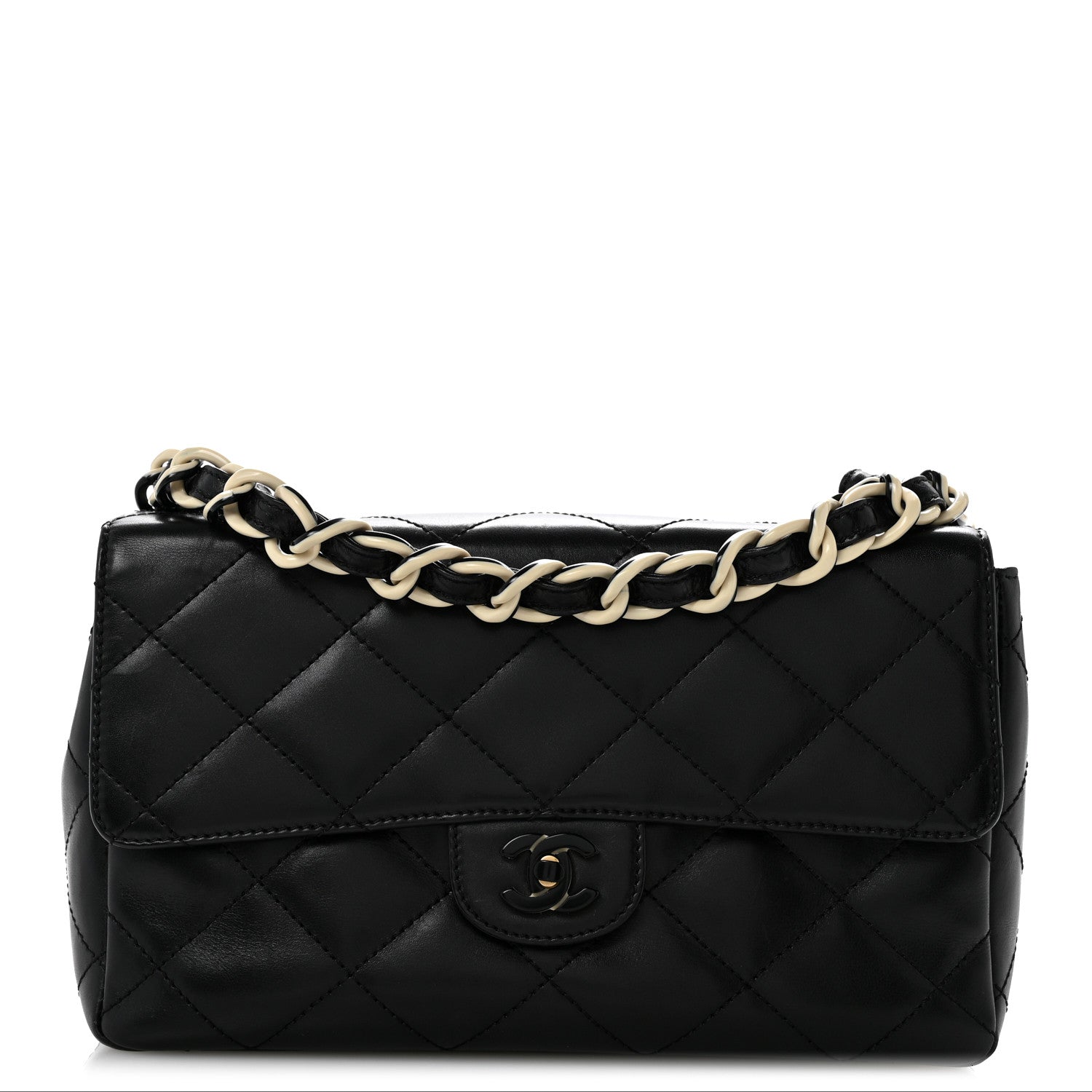 【本物保証】■タイムセール7月13日20~23時　CHANEL バッグ 三越正規 Chanel Lambskin Bekko Resin Medium Single Flap Black 1934933