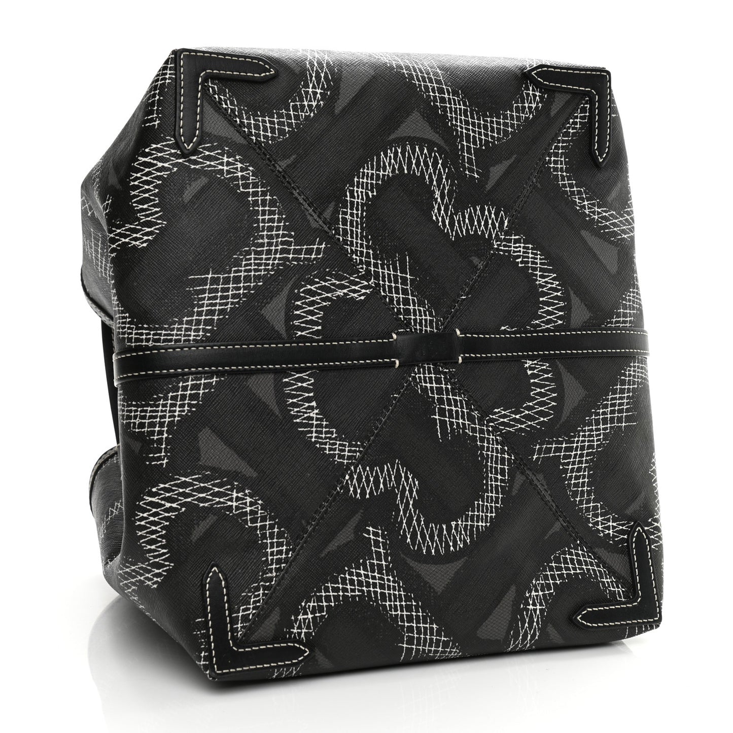 E Canvas Calfskin Summer Tote Graphite