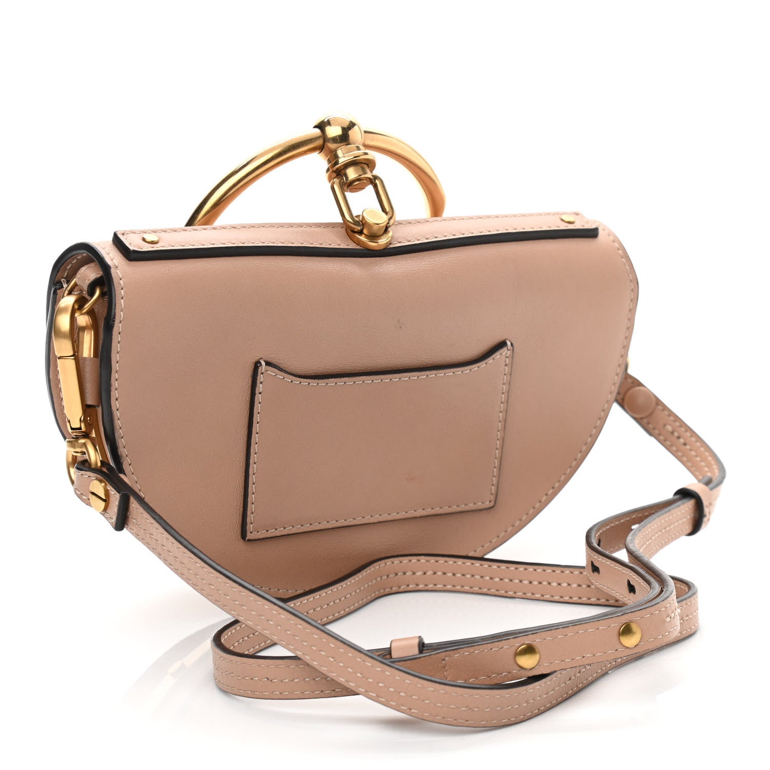 Chloe Calfskin Small Nile Bracelet Minaudiere Bag Biscotti Beige 3 of 12