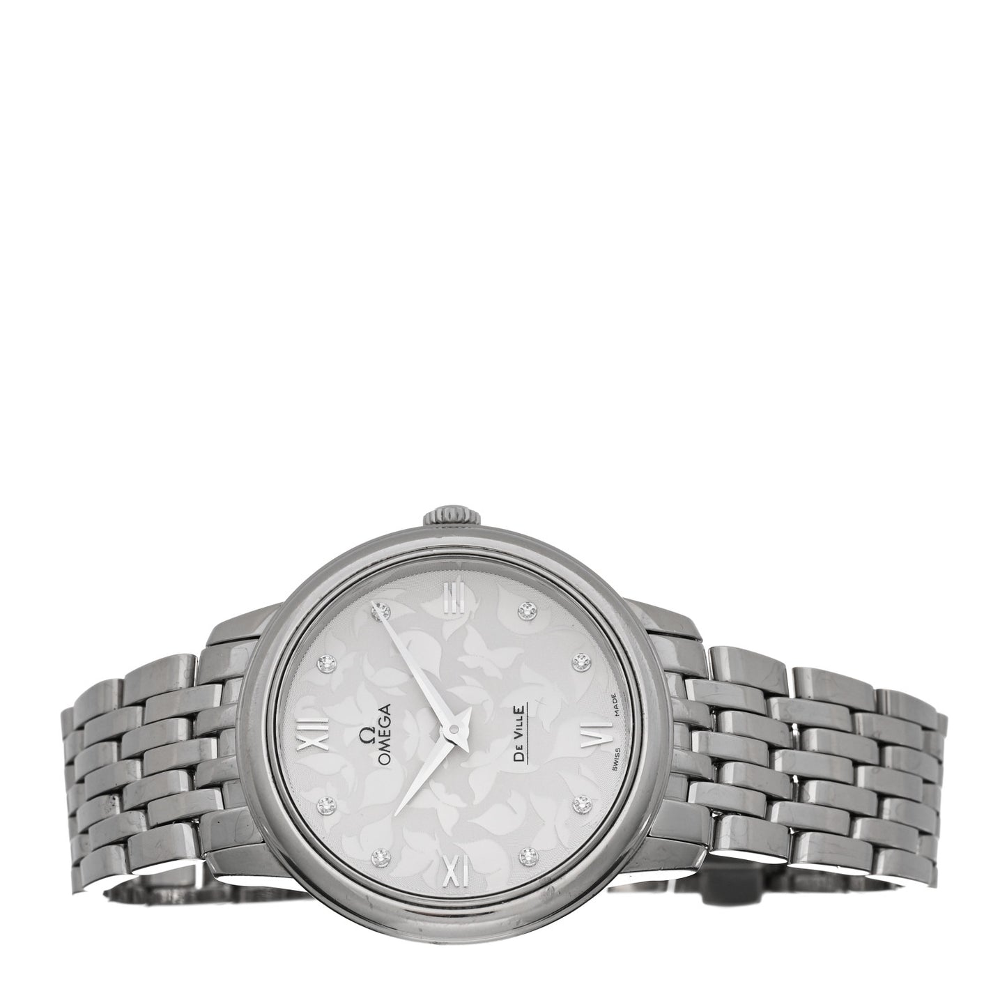 Stainless Steel Diamond 33mm De Ville Prestige Butterfly Quartz Watch 424.10.33.60.52.001
