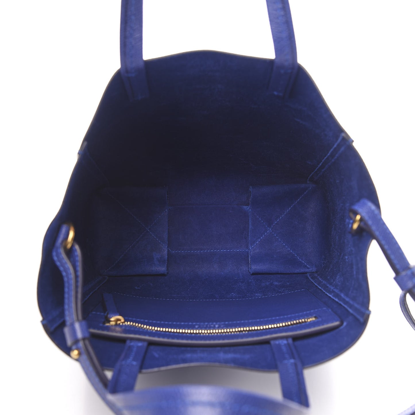 Grained Calfskin Small Vertical Cabas Indigo