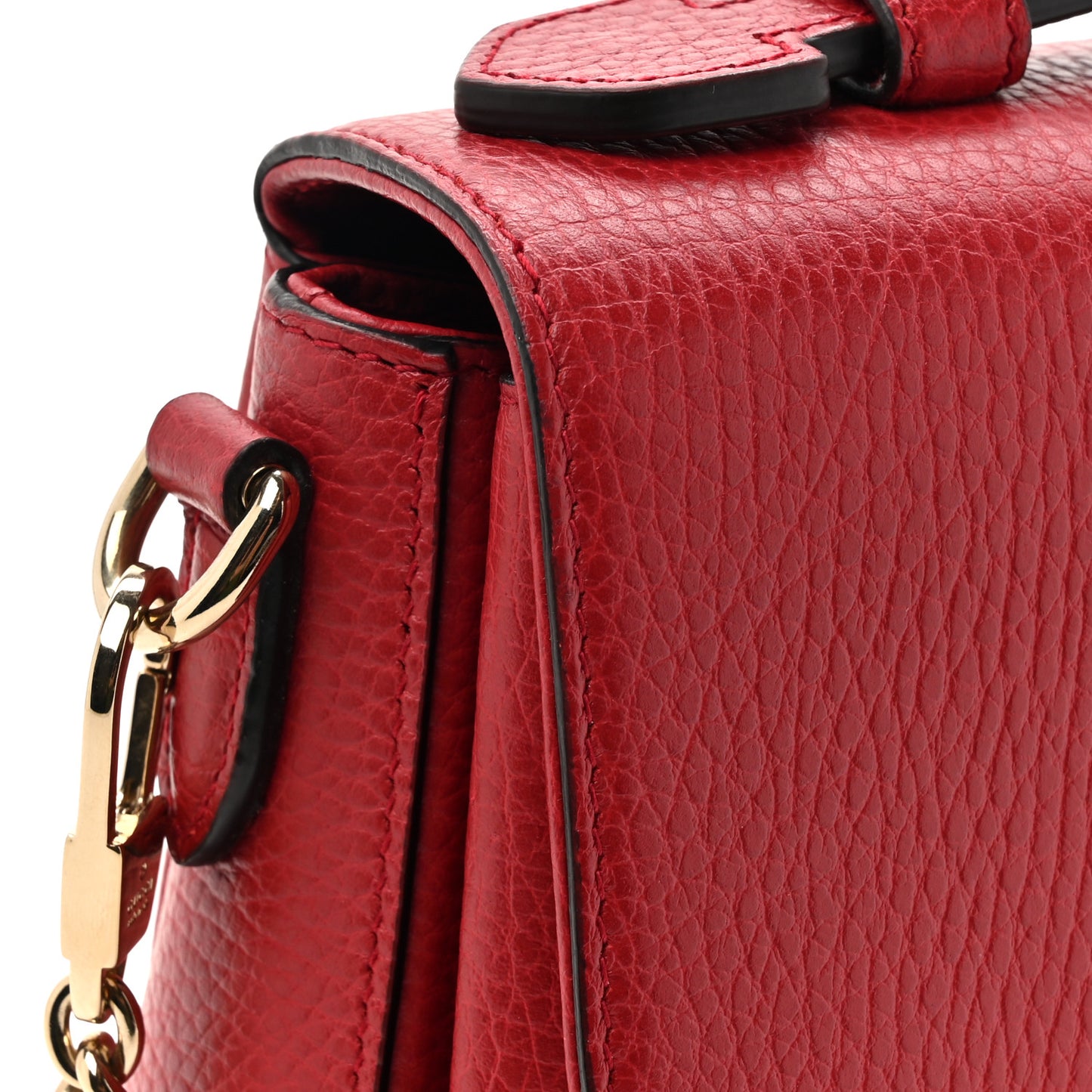 Dollar Calfskin Interlocking G Top Handle Shoulder Bag Red