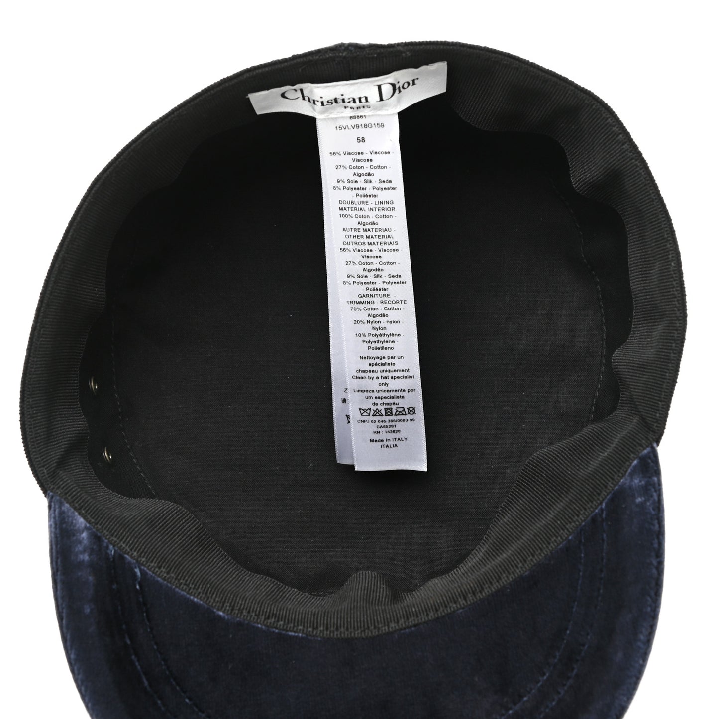 Velvet D Major Cap 58 Blue