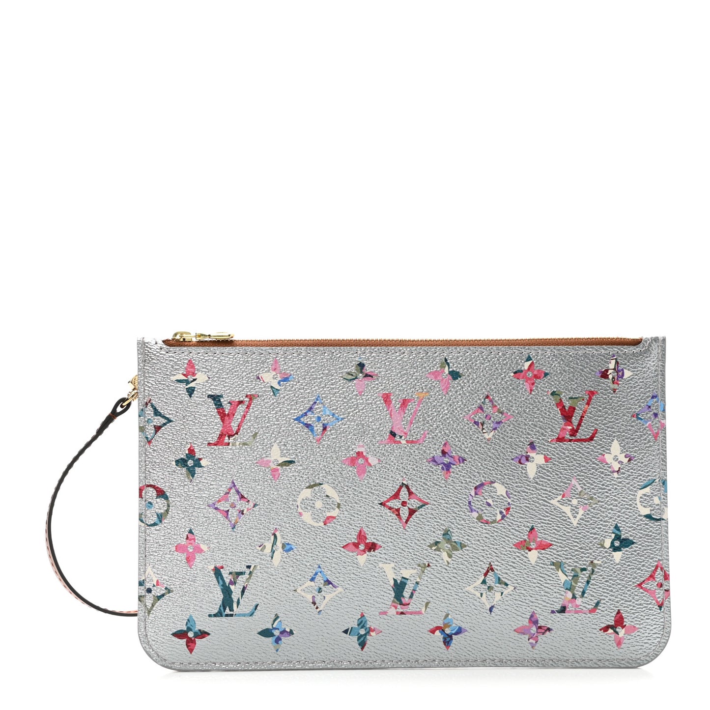 Metallic Monogram LV Garden Neverfull MM GM Pochette Silver