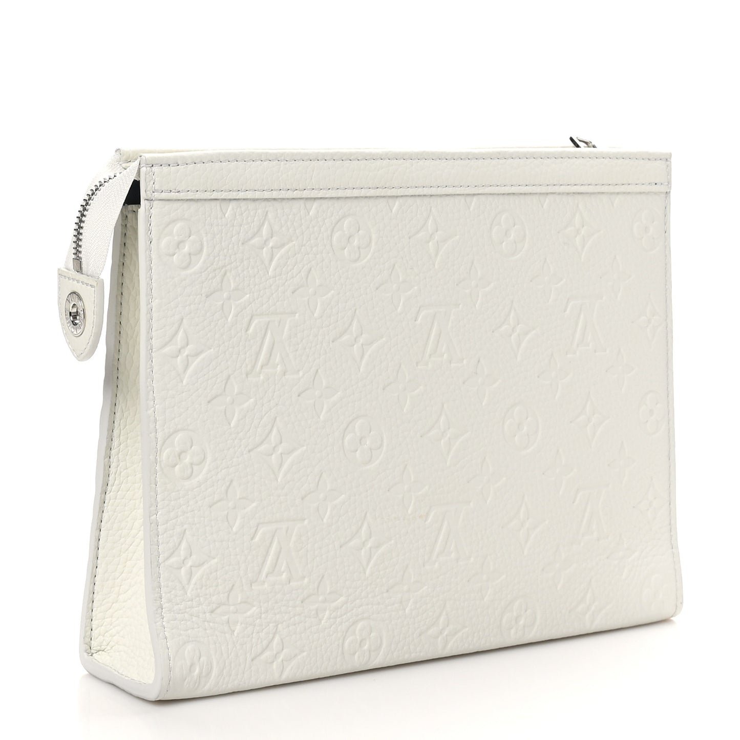 LV X YK Taurillon Monogram Psychedelic Flower Pochette Voyage MM White