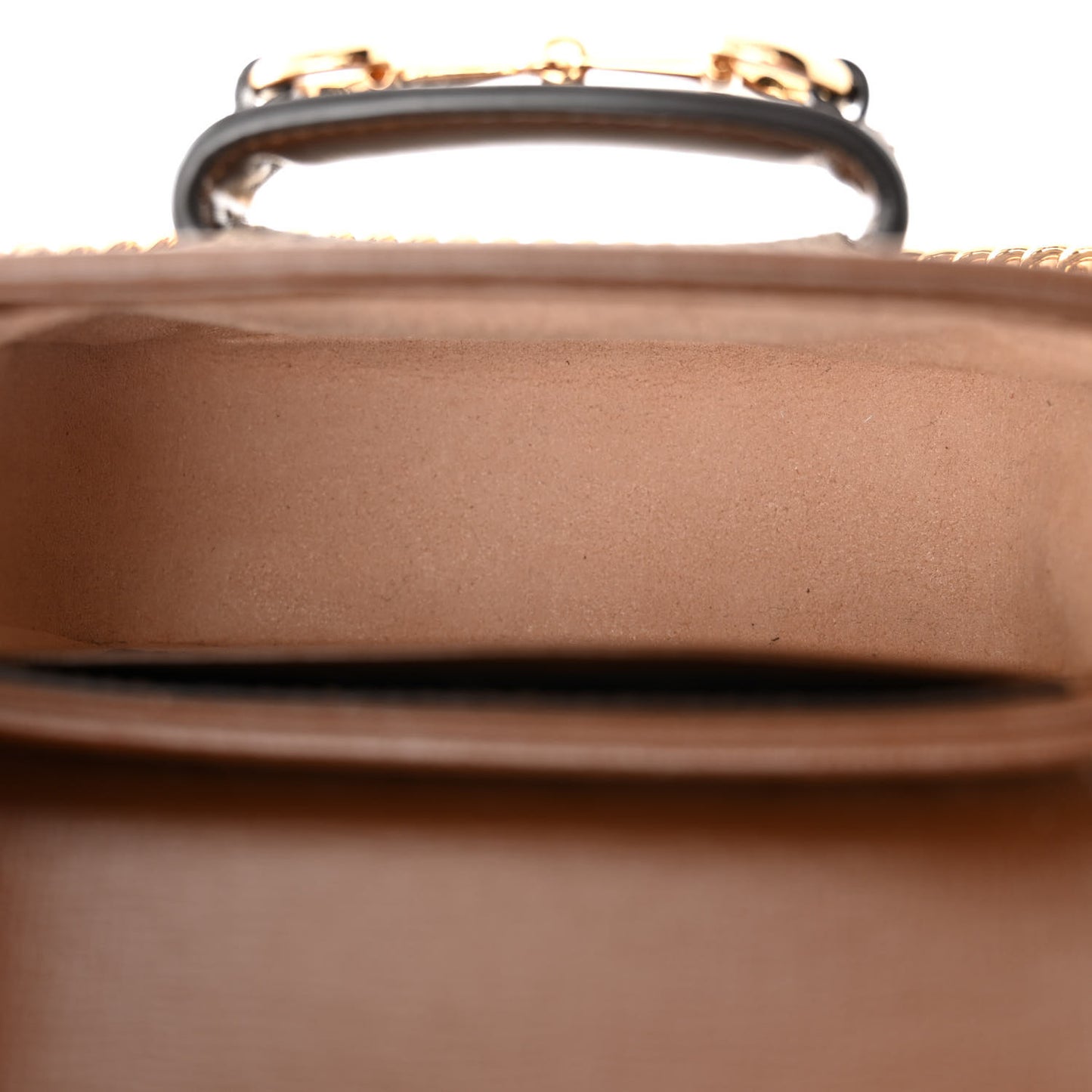 GG Supreme Monogram Azalea Calfskin Web Horsebit 1955 Wallet On Strap Beige Ebony Brown Sugar