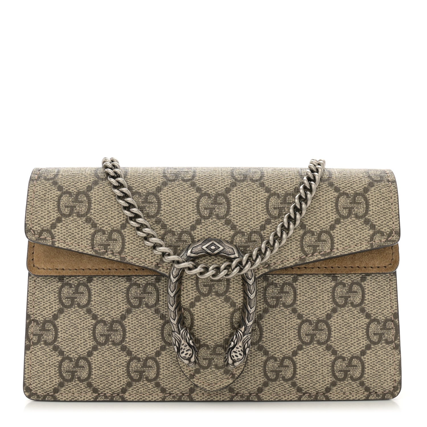 Gucci GG Supreme Monogram Super Mini Dionysus Shoulder Bag Taupe 1 of 10