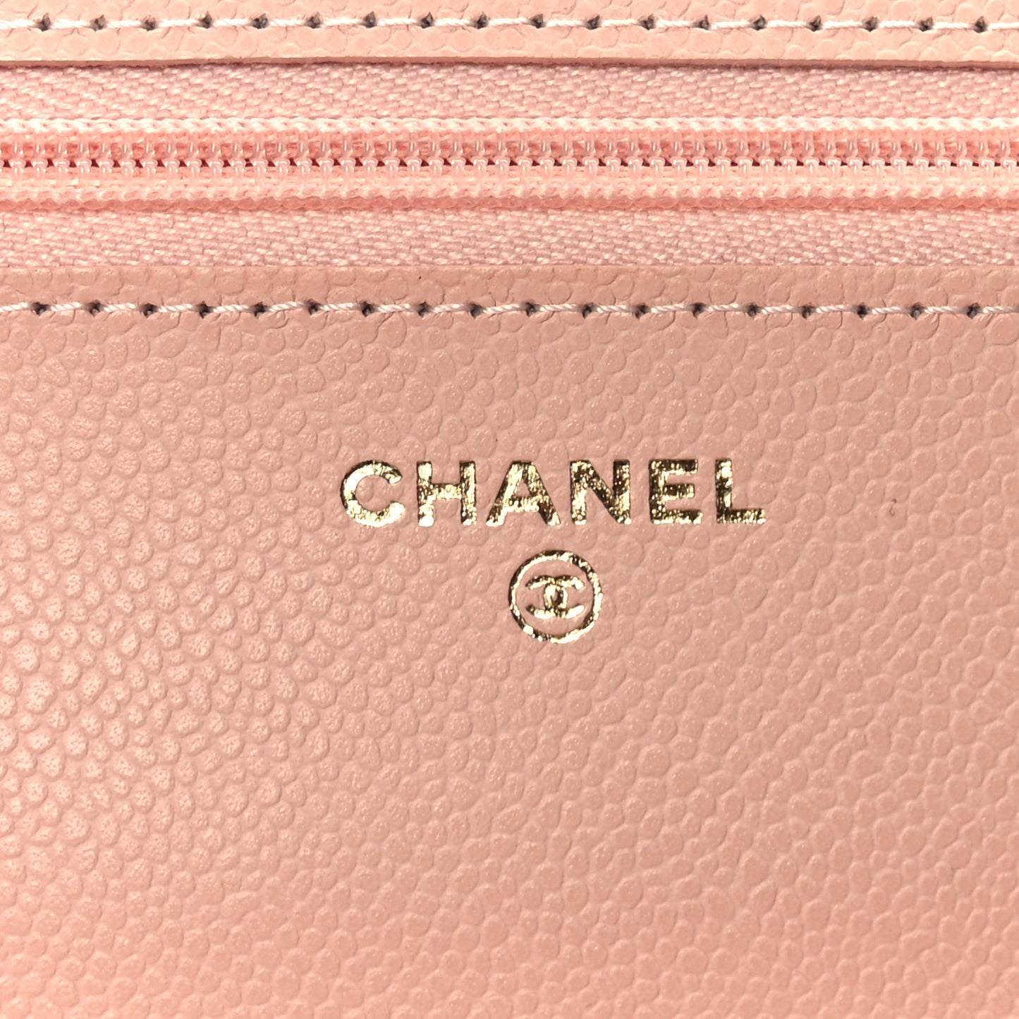Caviar Quilted Wallet On Chain WOC Light Pink