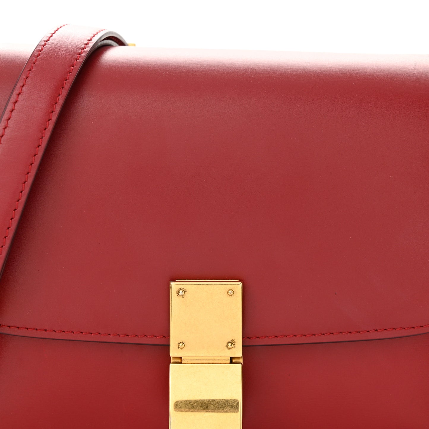Box Calfskin Small Classic Box Flap Bag Red
