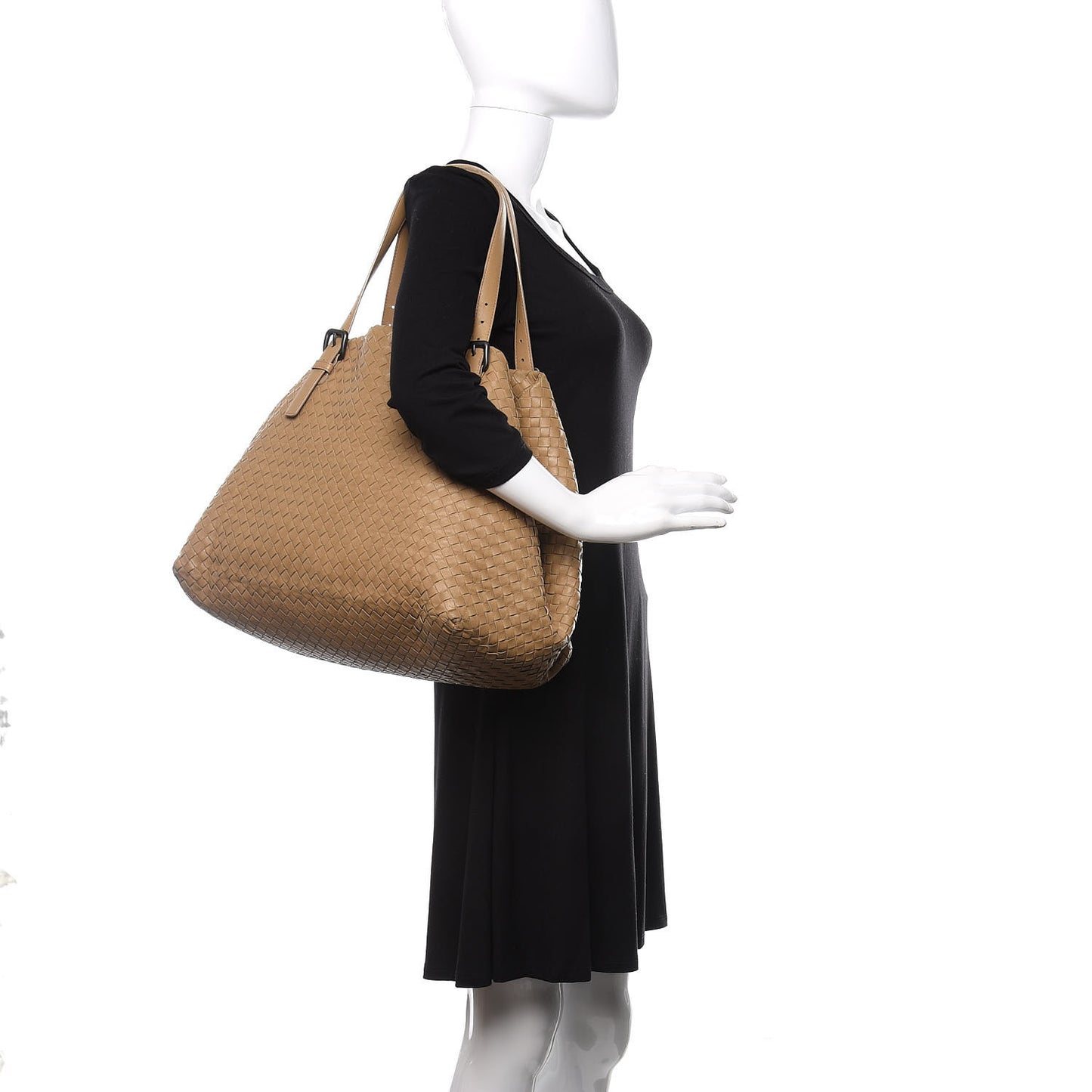 Nappa Intrecciato Large Seamless Tote Camel