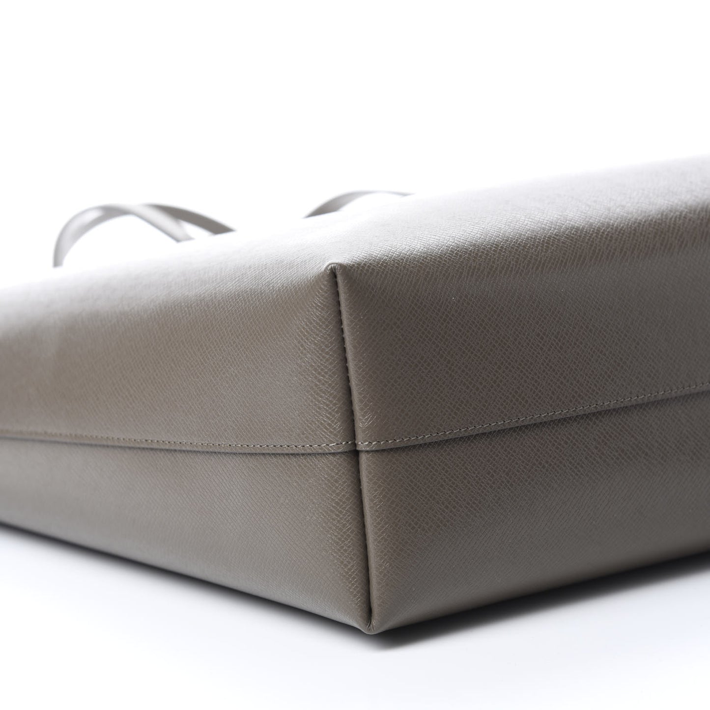 Grained Calfskin Large Shopping Tote Warm Taupe Black