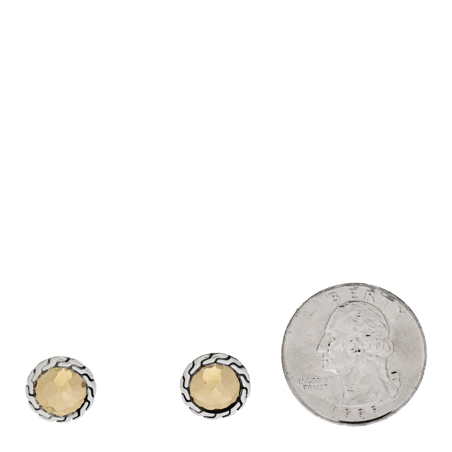 Sterling Silver 18K Yellow Gold Palu Round Earrings