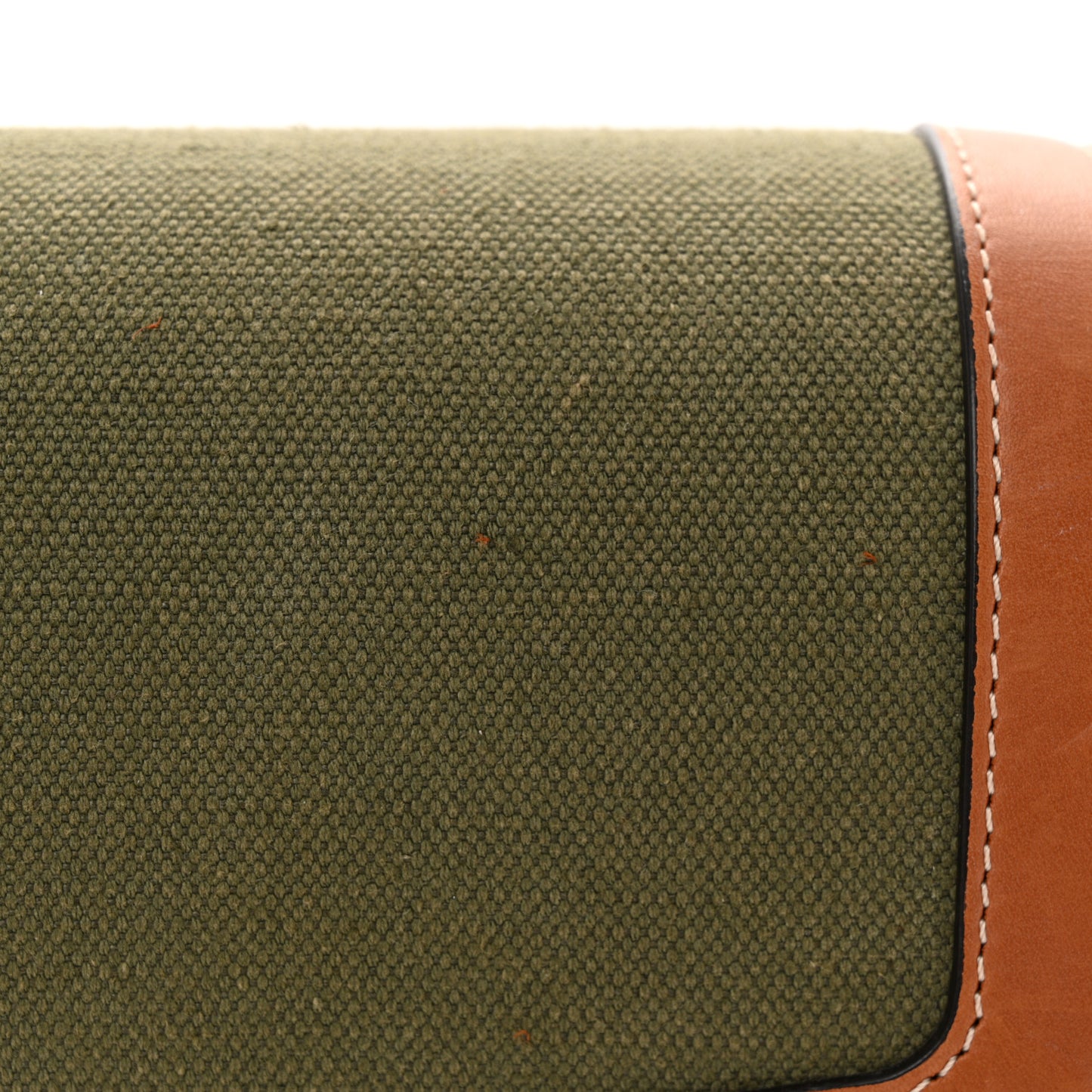Textile Natural Calfskin Medium Triomphe Bag Green