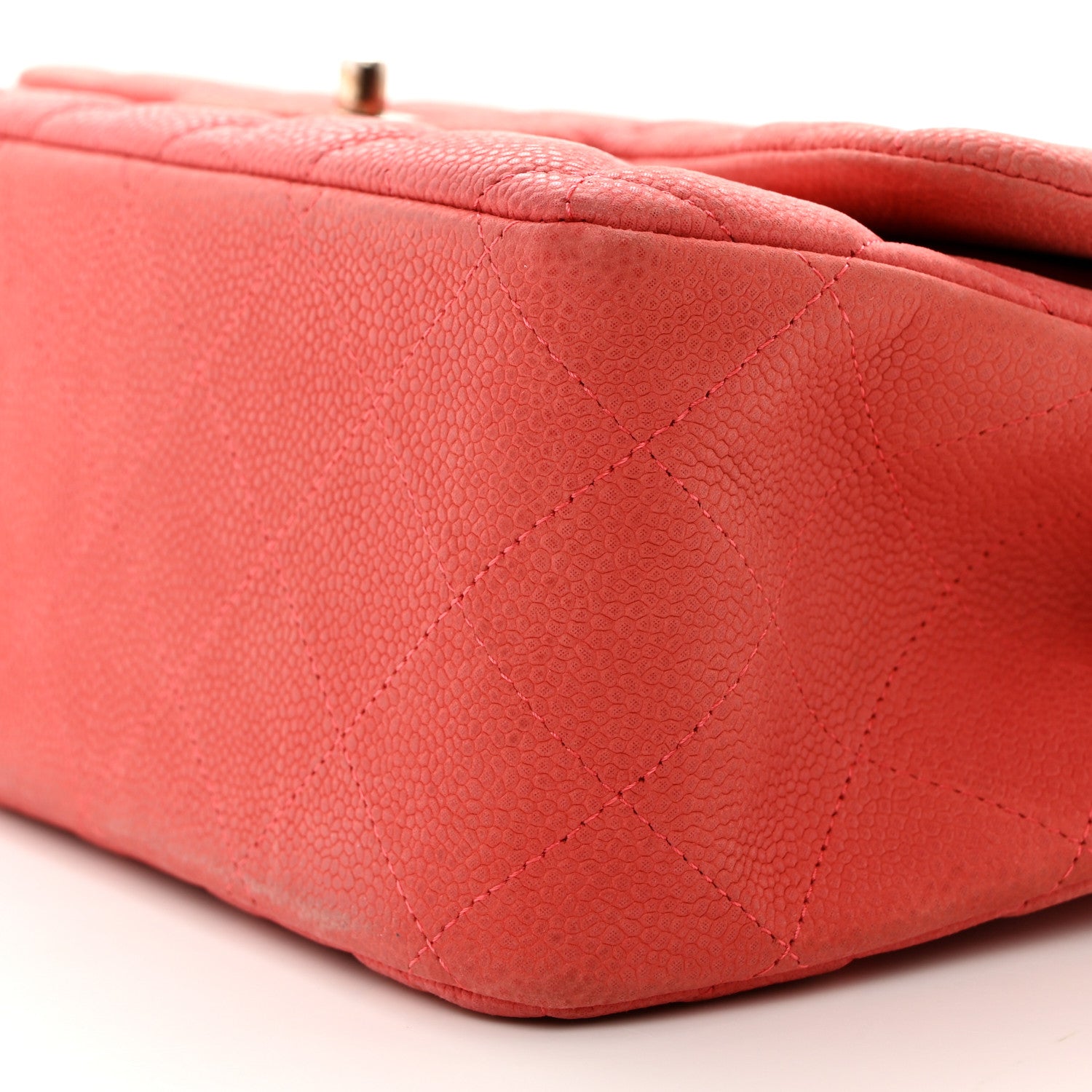 Chanel Iridescent Caviar Quilted Jumbo Double Flap Coral 10 of 17