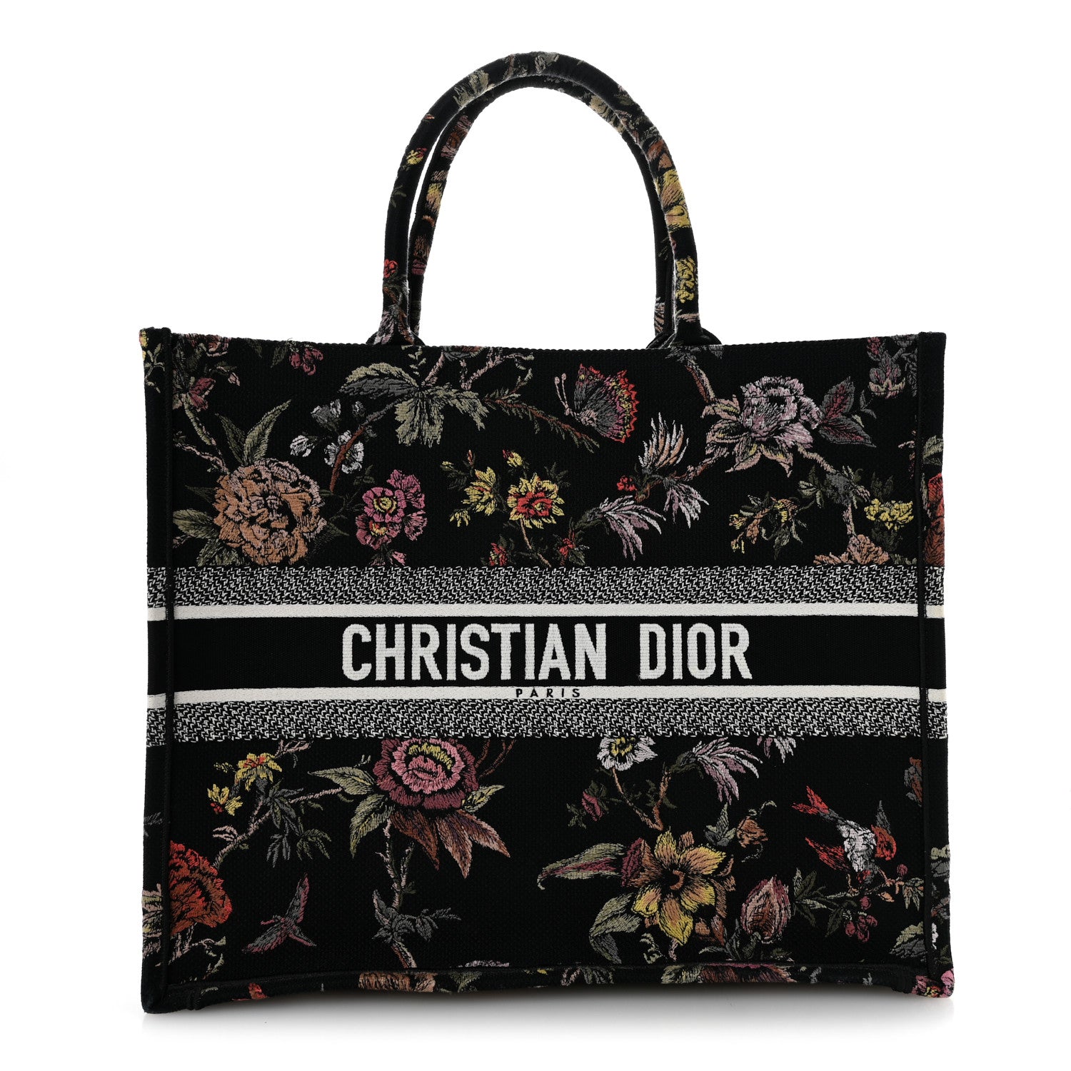 Christian Dior Canvas Jardin Botanique Embroidered Large Book Tote