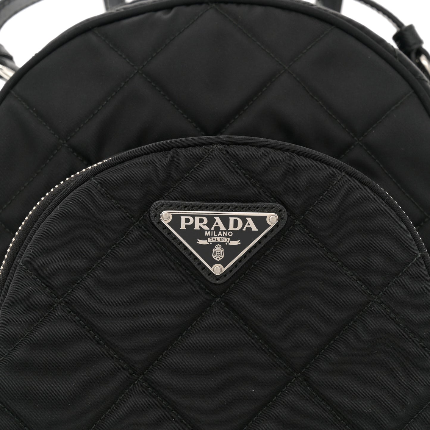 Nylon Tessuto Impuntu Quilted Backpack Black