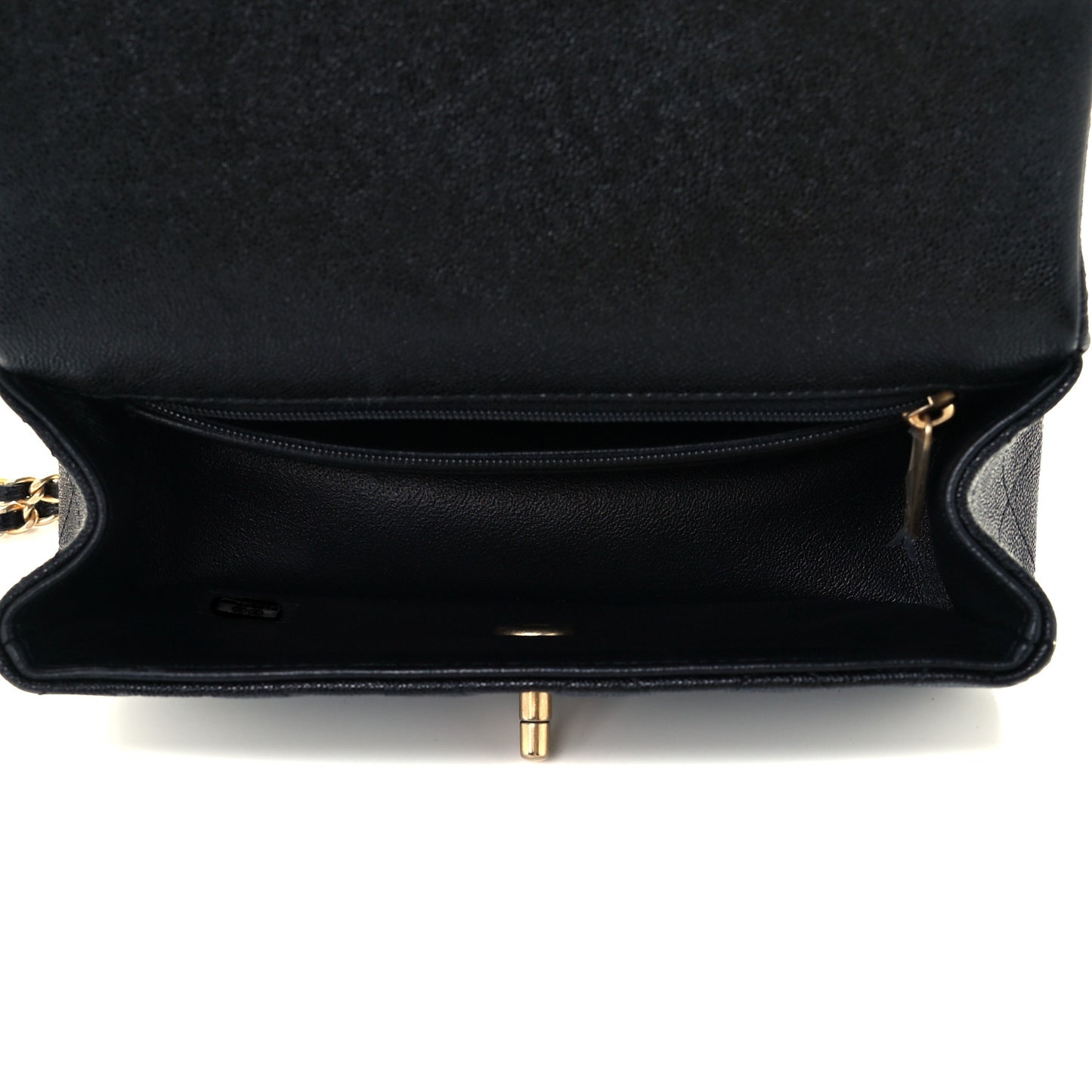 Caviar Quilted Mini Top Handle Rectangular Flap Black