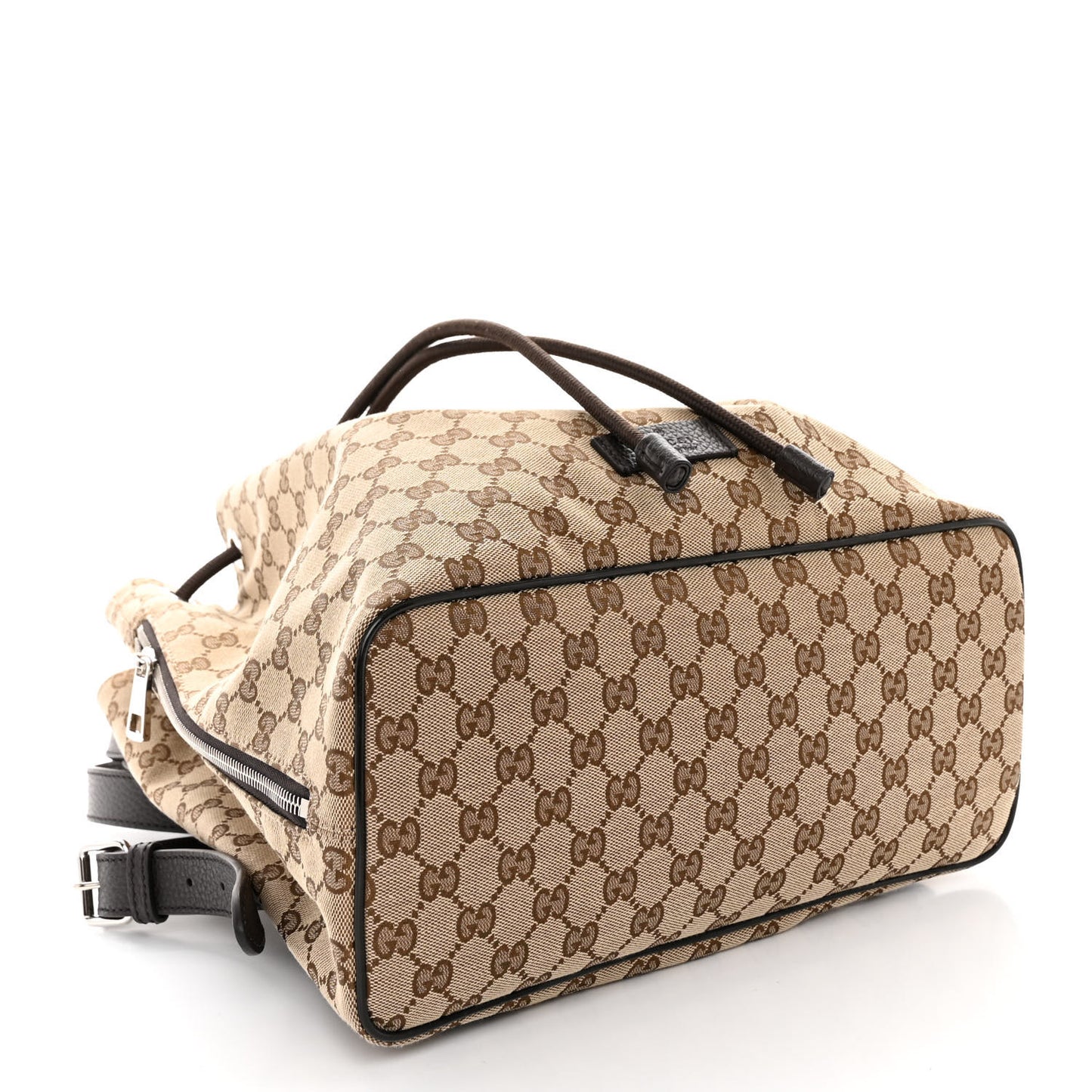 Monogram Dollar Calfskin O Drawstring Backpack Beige Ebony Testa di Moro Dark Chocolate