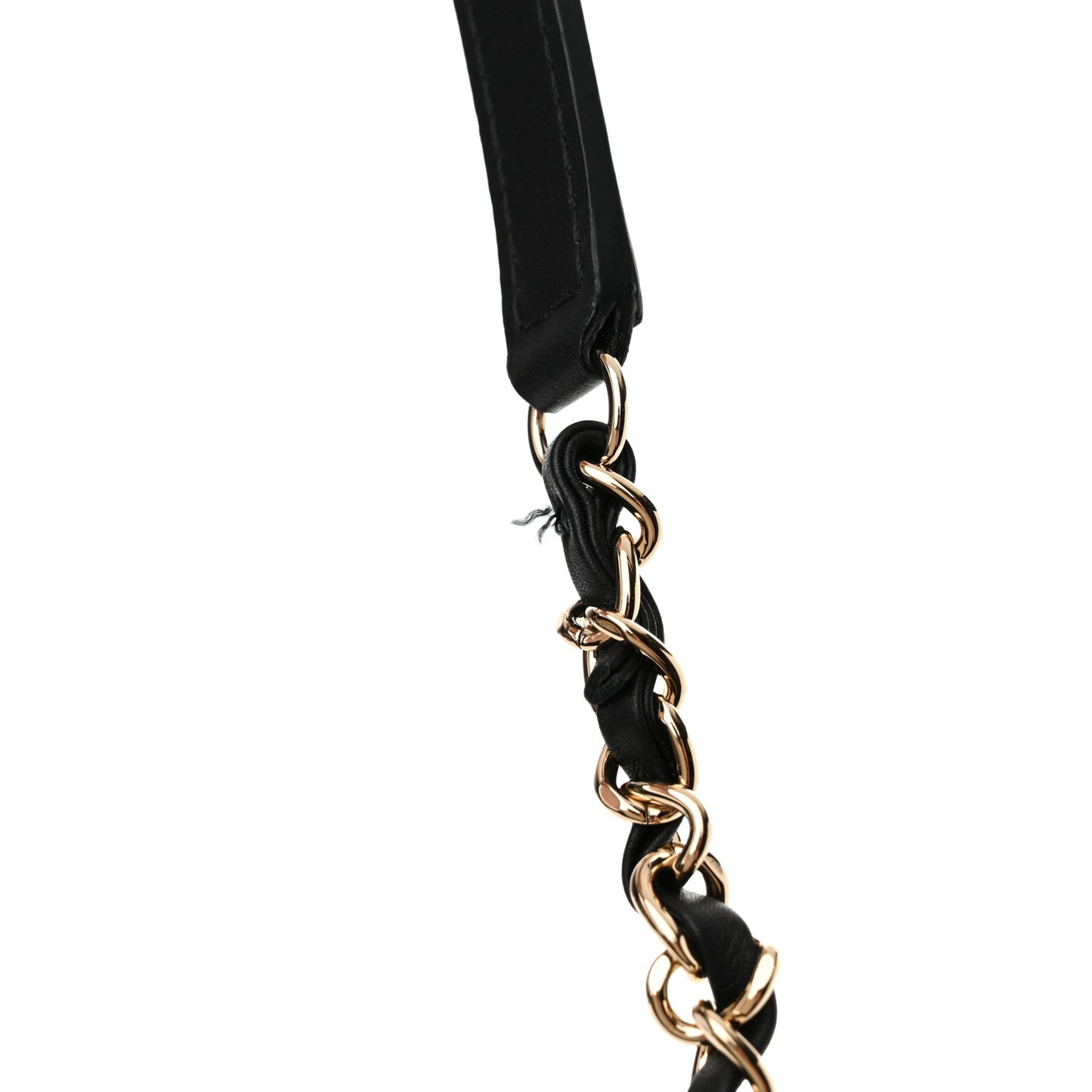 Calfskin Quilted Chain Flat Tote Black