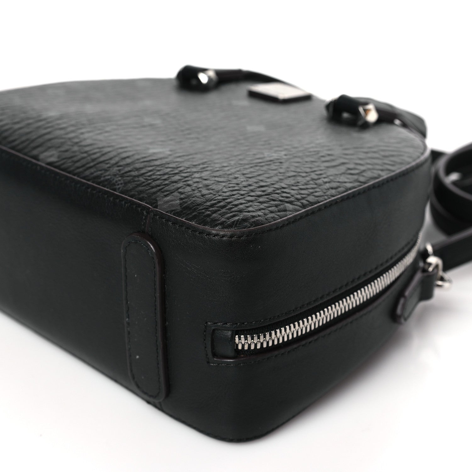 MCM Visetos Small Half Moon Crossbody Bag Black 9 of 9