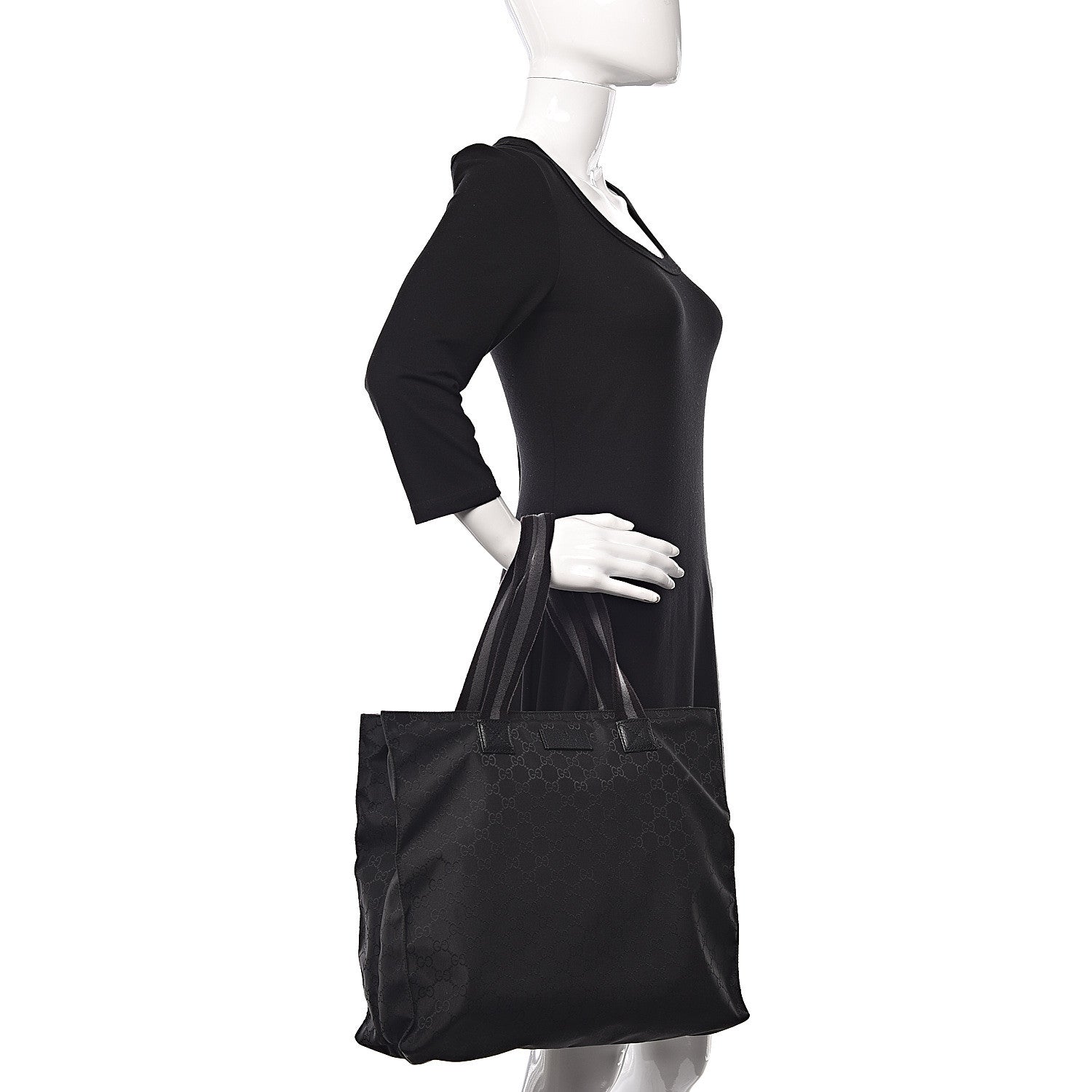 Gucci Nylon Monogram Tote Black 2 of 9