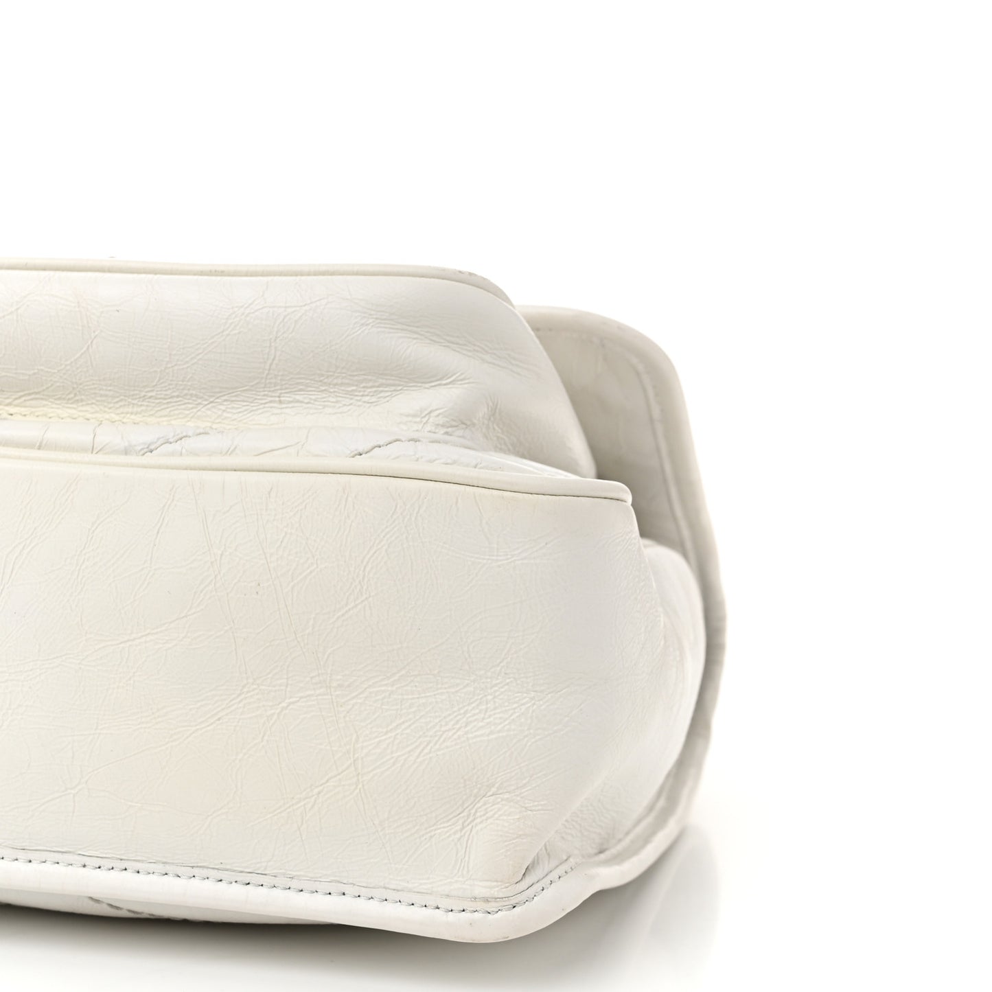 Crinkled Calfskin Matelasse Monogram Medium Niki Chain Satchel Ivory
