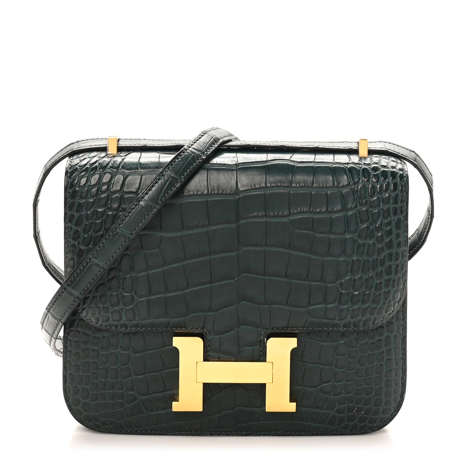 Hermes Matte Alligator Constance 18 Vert Cypress 1822019