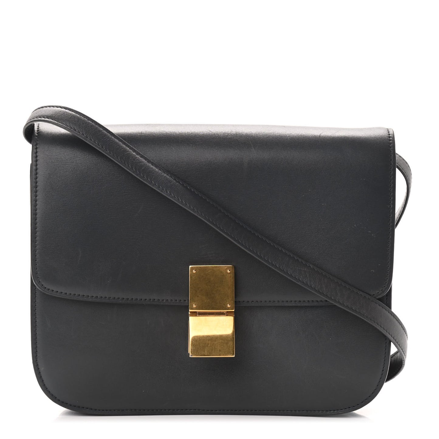 Box Calfskin Medium Classic Box Flap Bag Anthracite