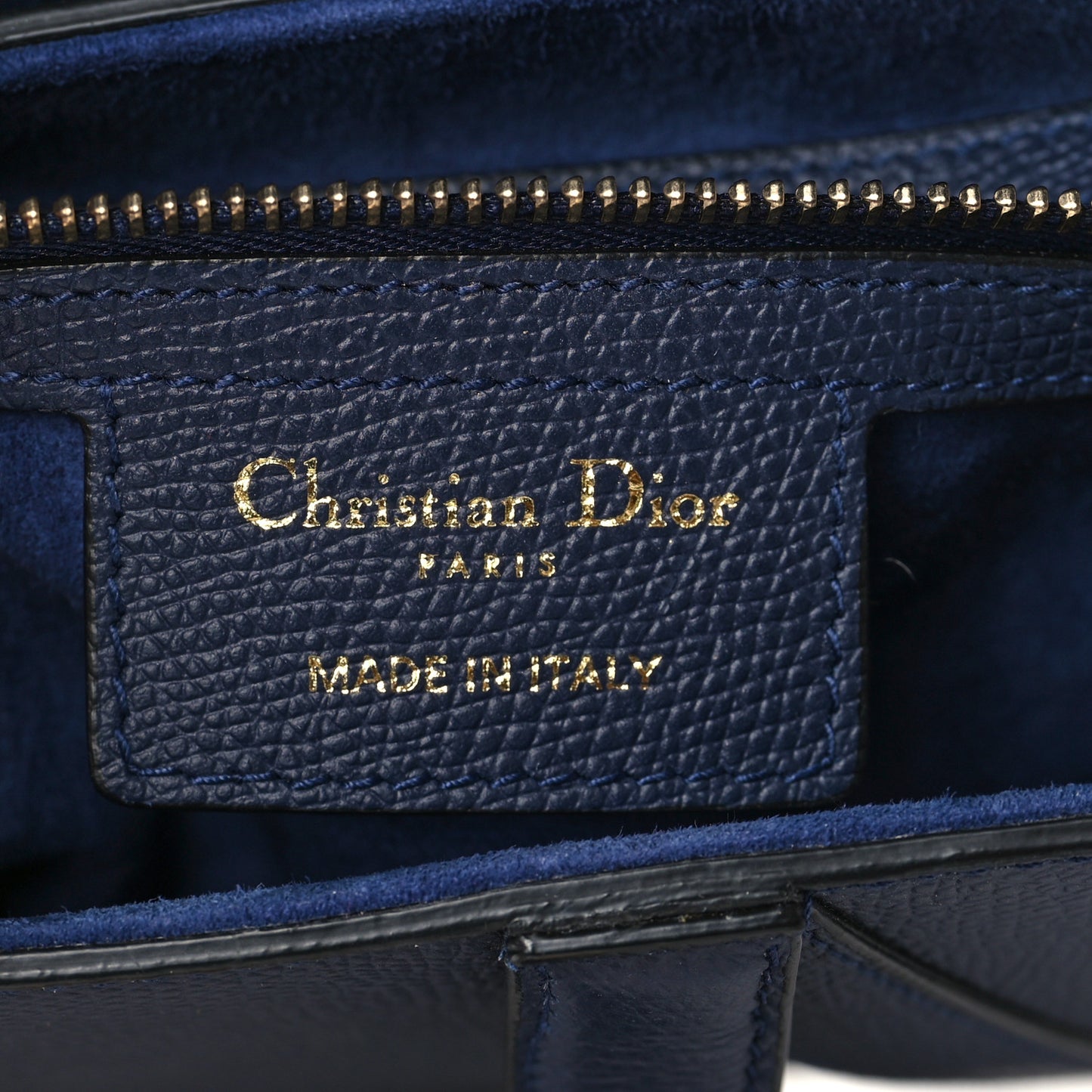 Grained Calfskin Saddle Bag Navy