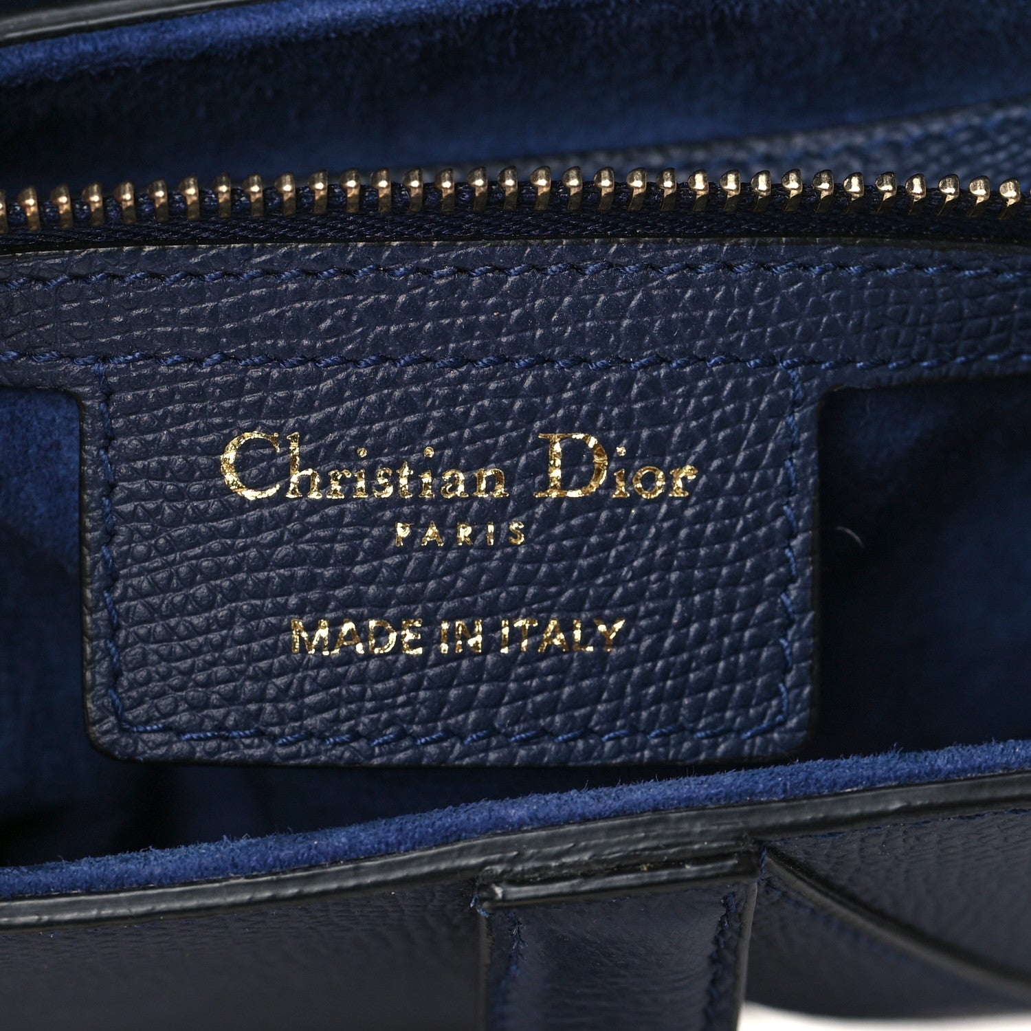 Christian Dior Grained Calfskin Saddle Bag Navy 5 of 8