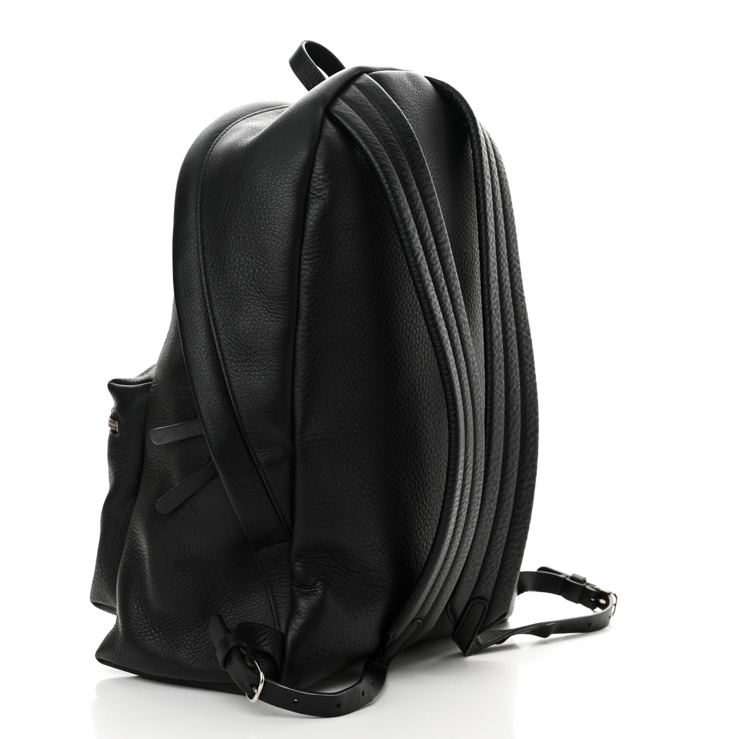 Calfskin Logo Small Everyday Backpack Black White