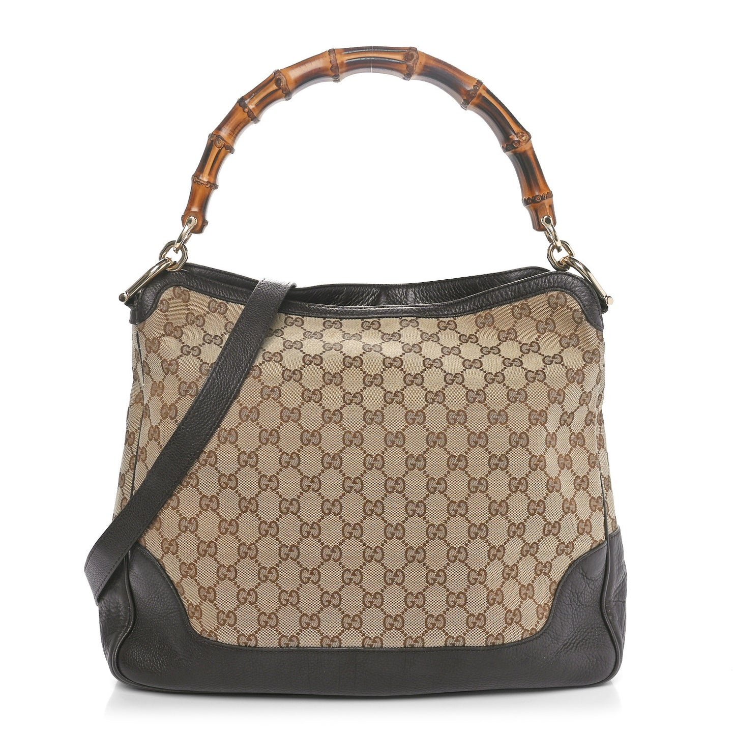 Monogram Medium Diana Bamboo Shoulder Bag Dark Brown