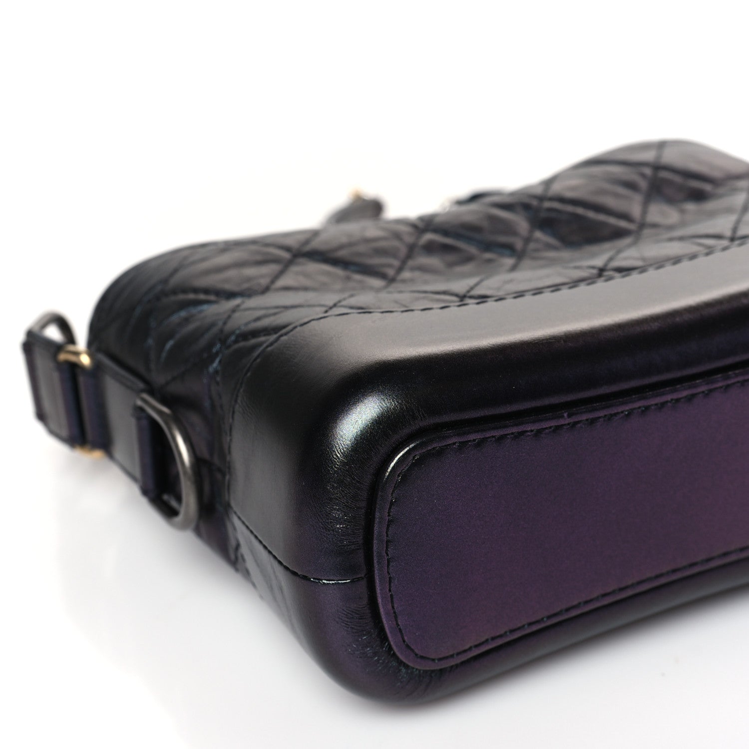 Chanel Iridescent Aged Calfskin Quilted Small Gabrielle Hobo Black 8 of 9
