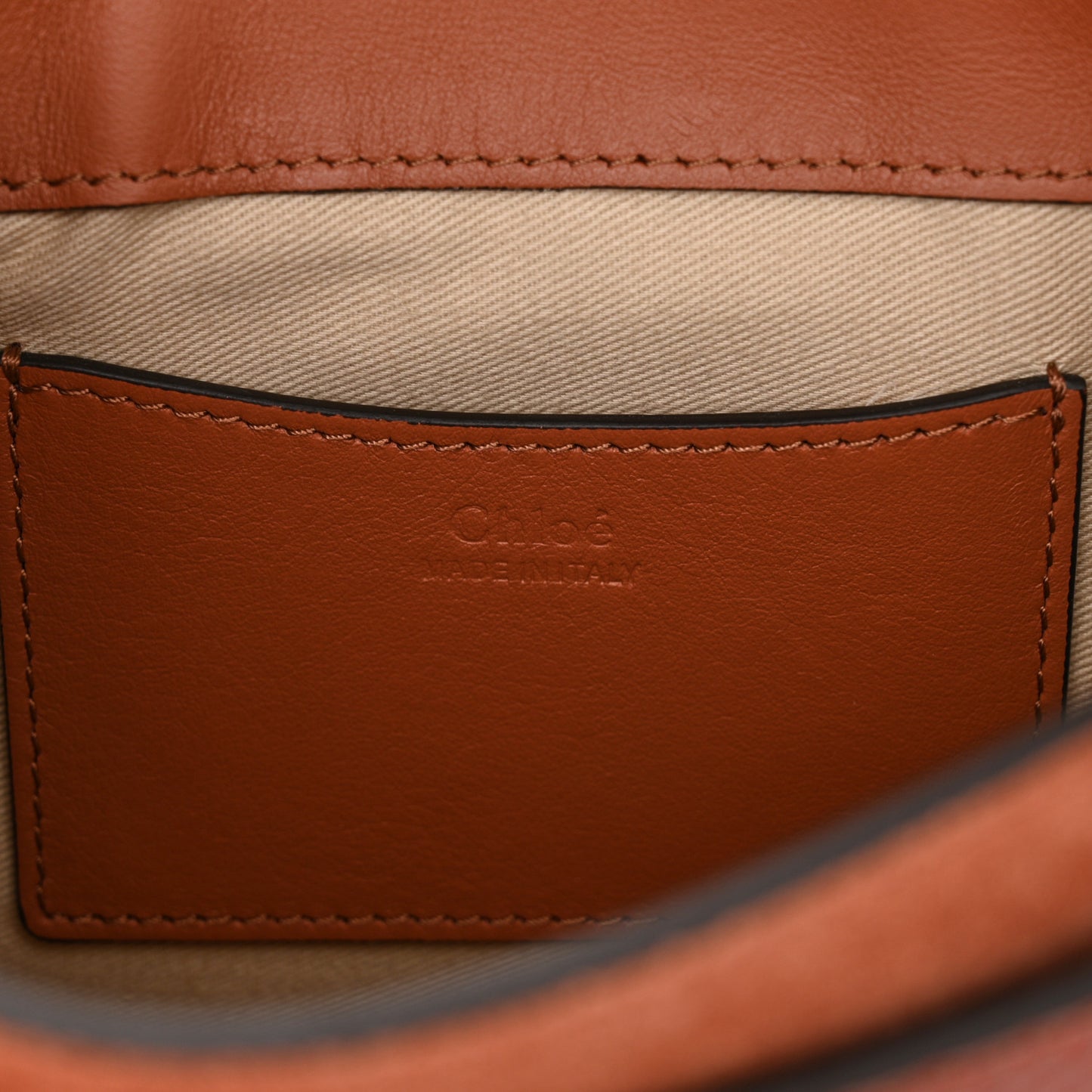 Calfskin Python Embossed Small Tess Bag Sepia Brown
