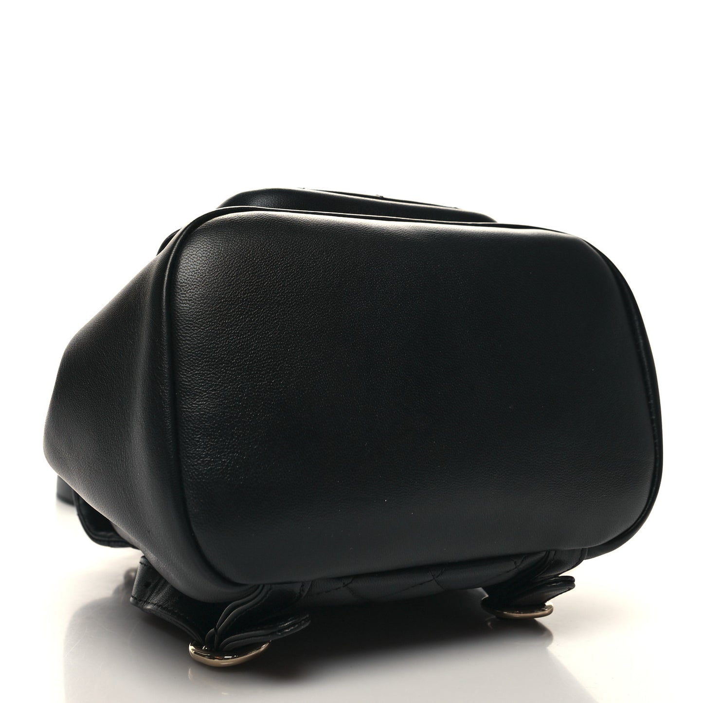 Lambskin Quilted Small Duma Drawstring Backpack Black