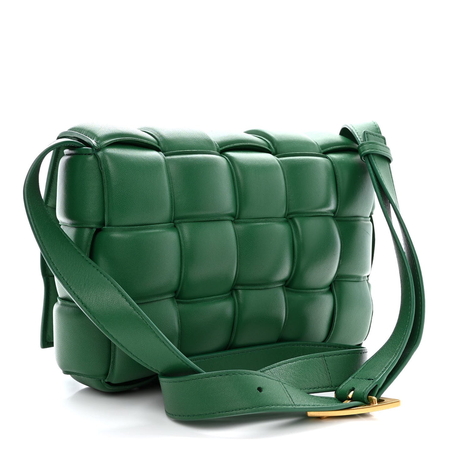 Nappa Maxi Intreccio Padded Cassette Crossbody Bag Racing Green