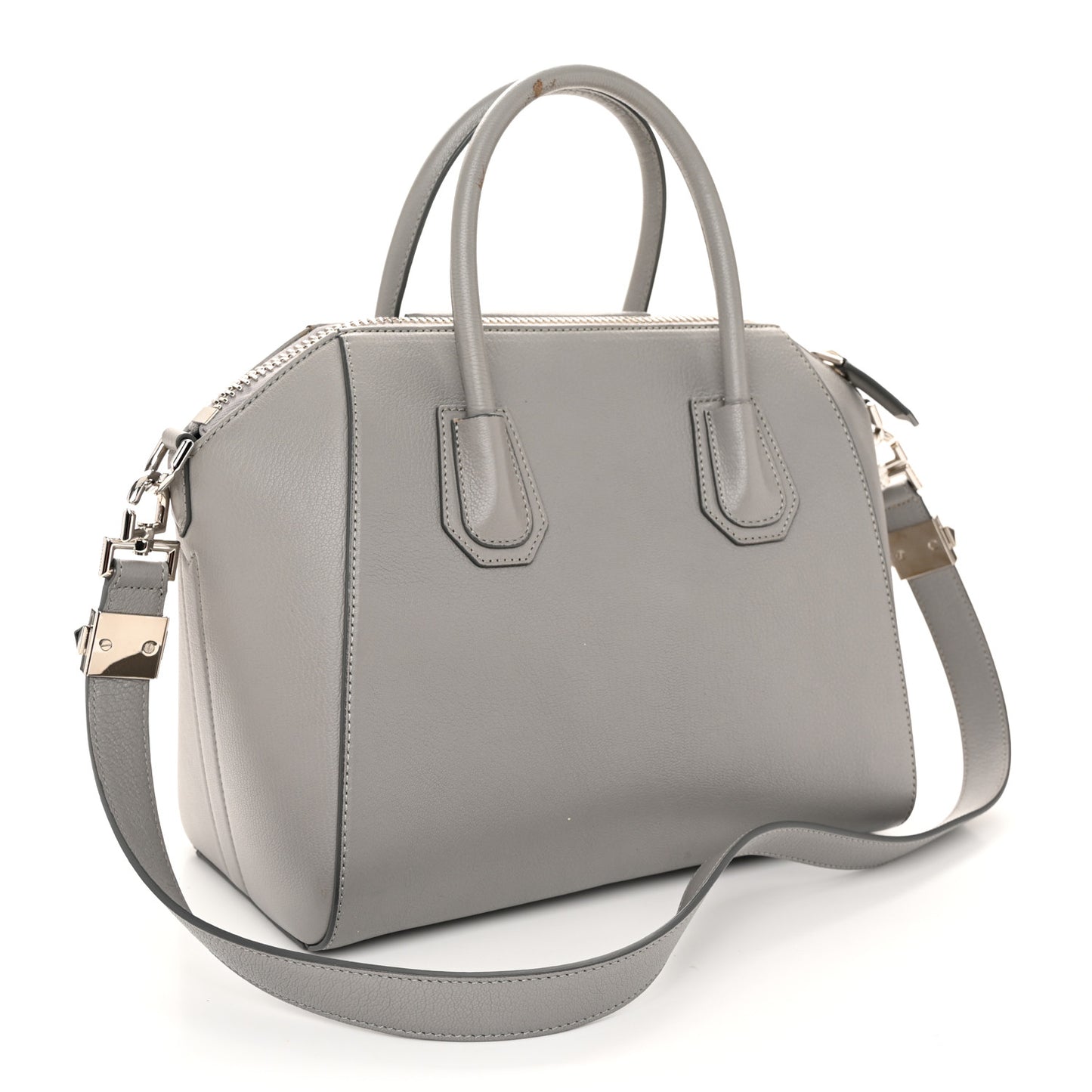 Sugar Goatskin Small Antigona Pearl Grey