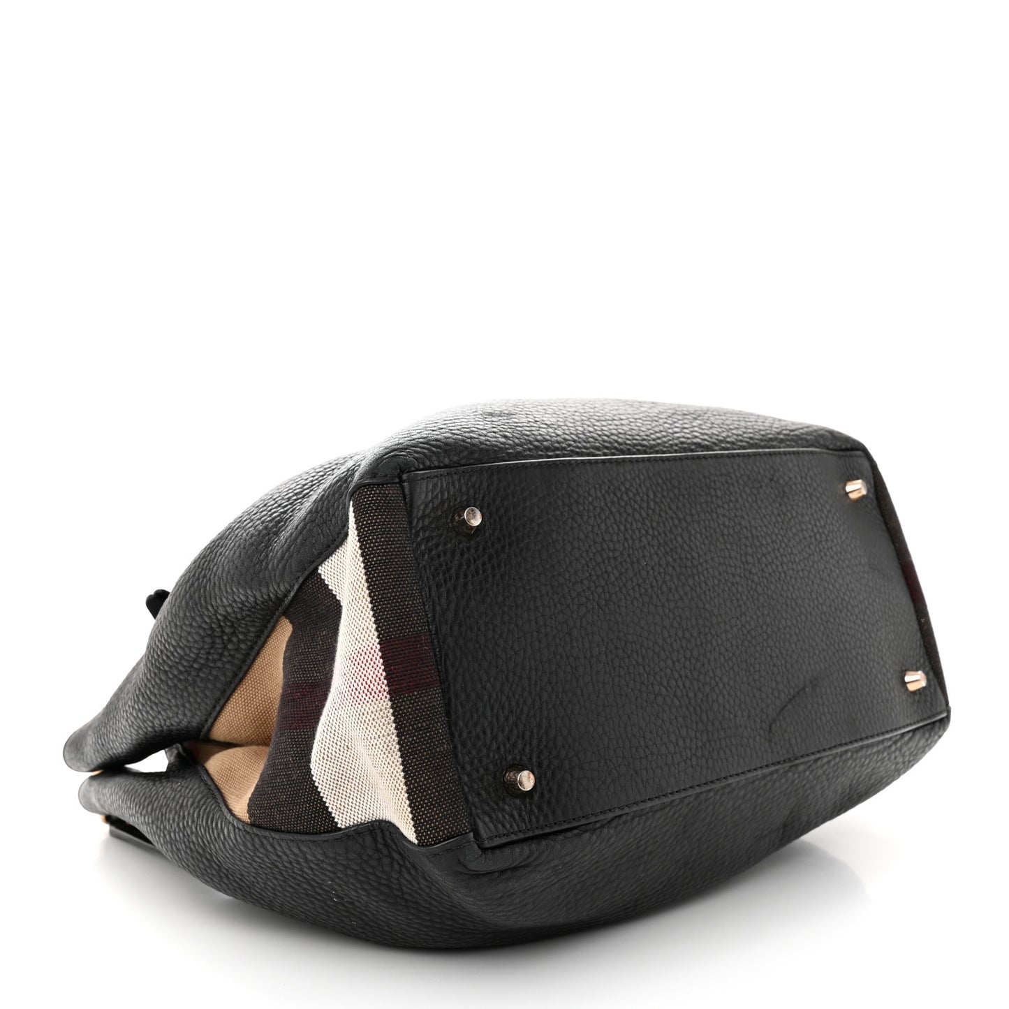 Grainy Calfskin House Check Medium Maidstone Black