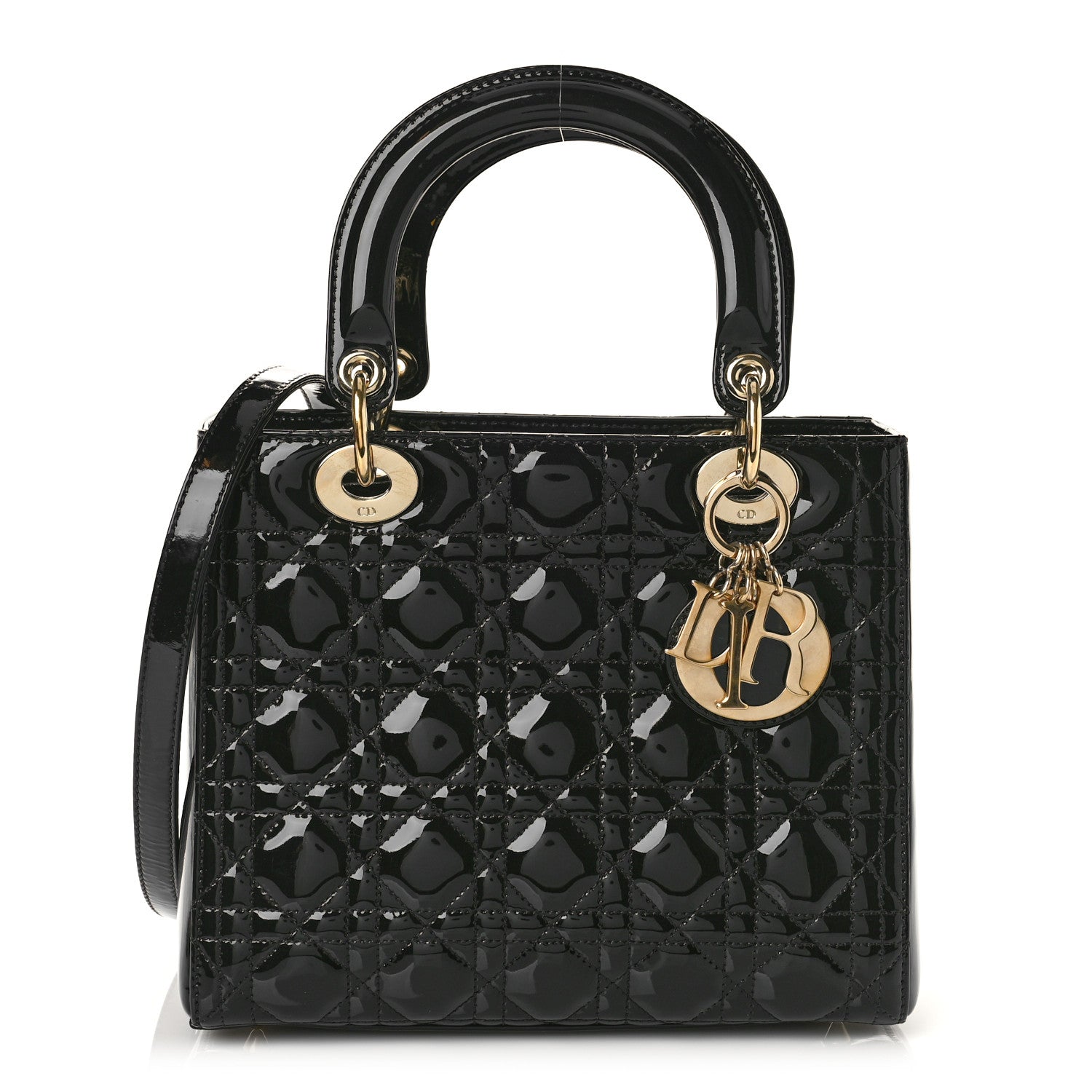 Christian Dior Patent Cannage Medium Lady Dior Black 1 of 8