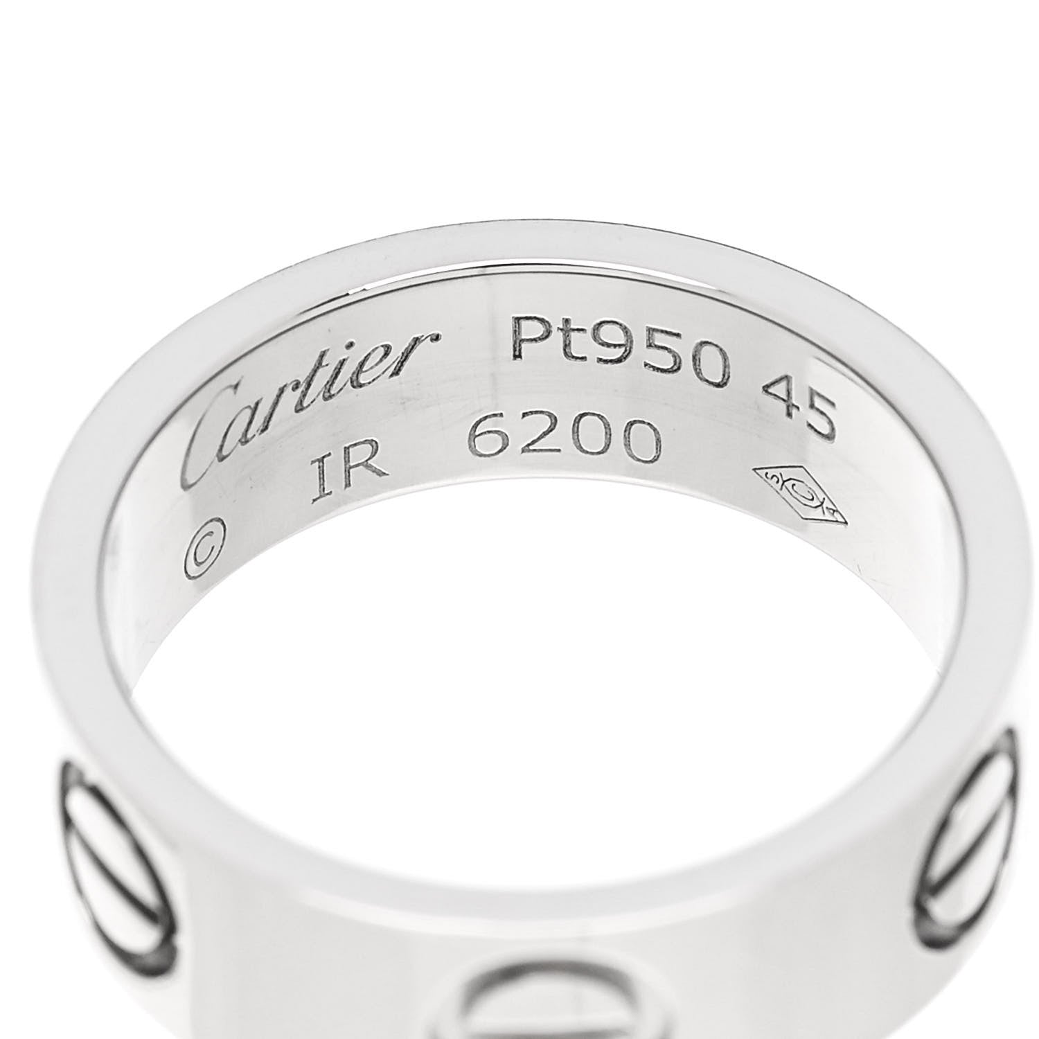 Cartier Platinum 5.5mm LOVE Ring 45 3.25 4 of 6