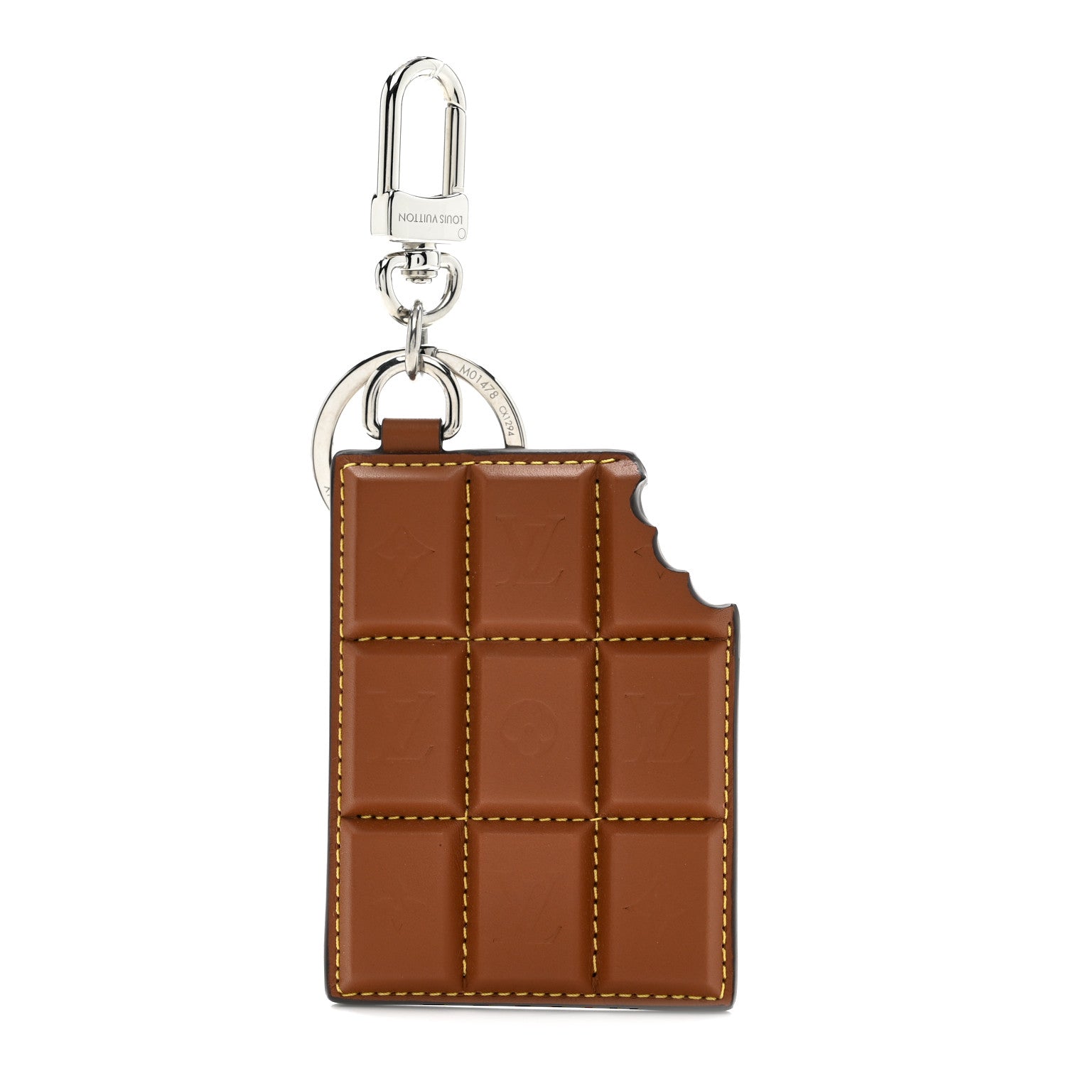 LOUIS VUITTON LVロゴ　レザーキーホルダー Louis Vuitton Monogram LV Chocolate Bar Bag Charm Key Holder