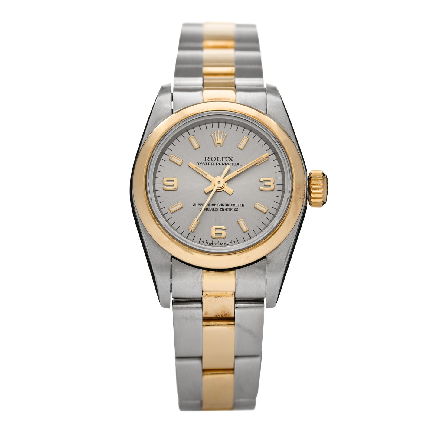 Stainless Steel 18K Yellow Gold 26mm Oyster Perpetual Watch Silver 67183