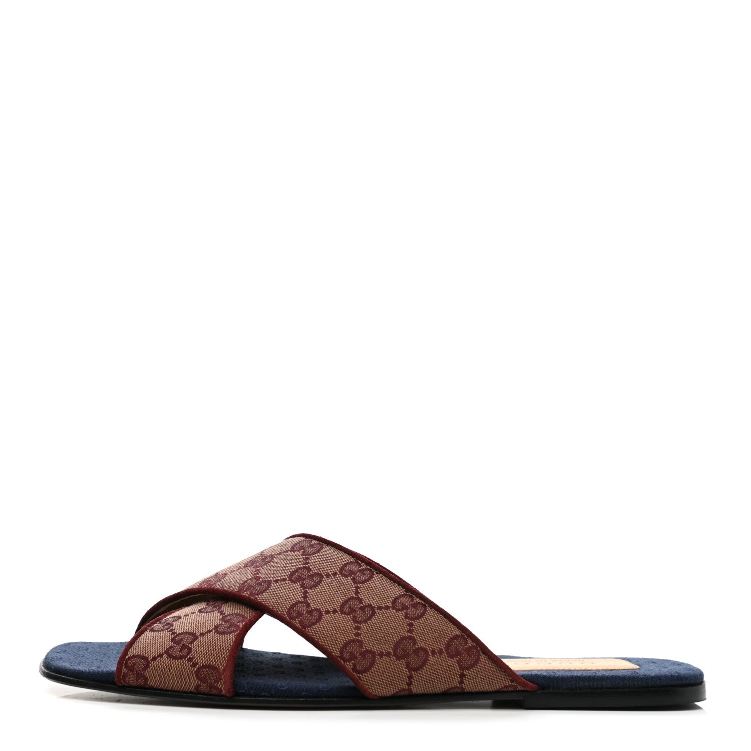 Gucci Canvas GG Monogram Mens Criss Cross Slide Sandals 10 Sahara Rubino Chardonnay 1 of 10