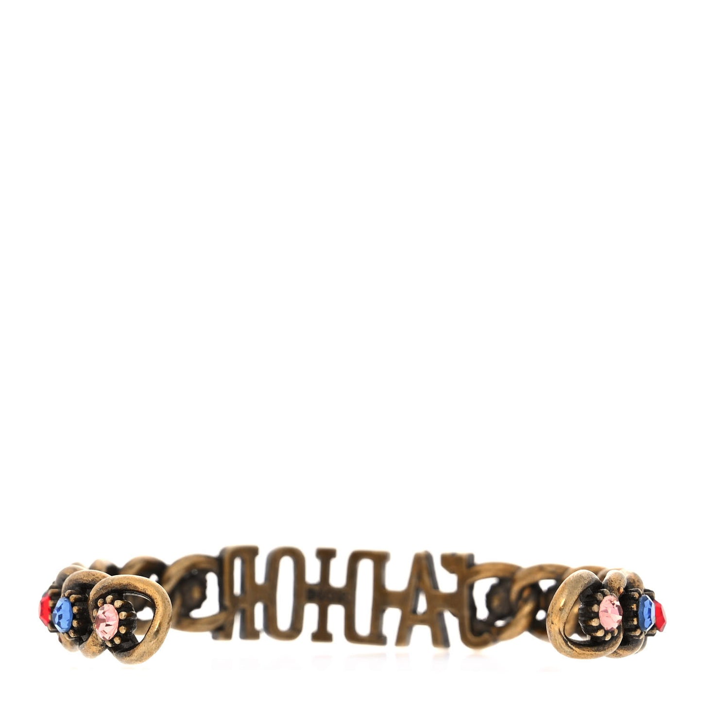Metal Crystal J'Adior Bracelet Cuff Gold Multicolor