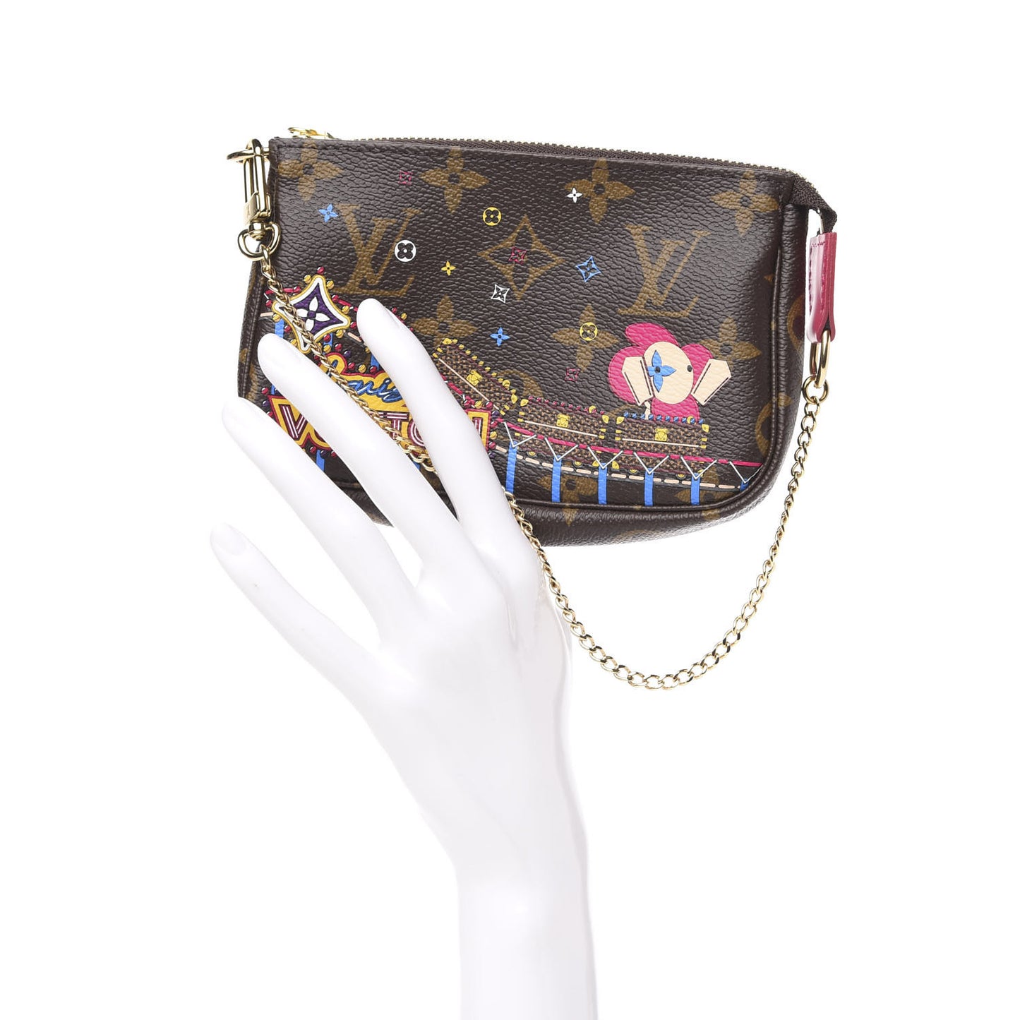Monogram 2020 Christmas Animation Roller Coaster Mini Pochette Accessories Pivoine