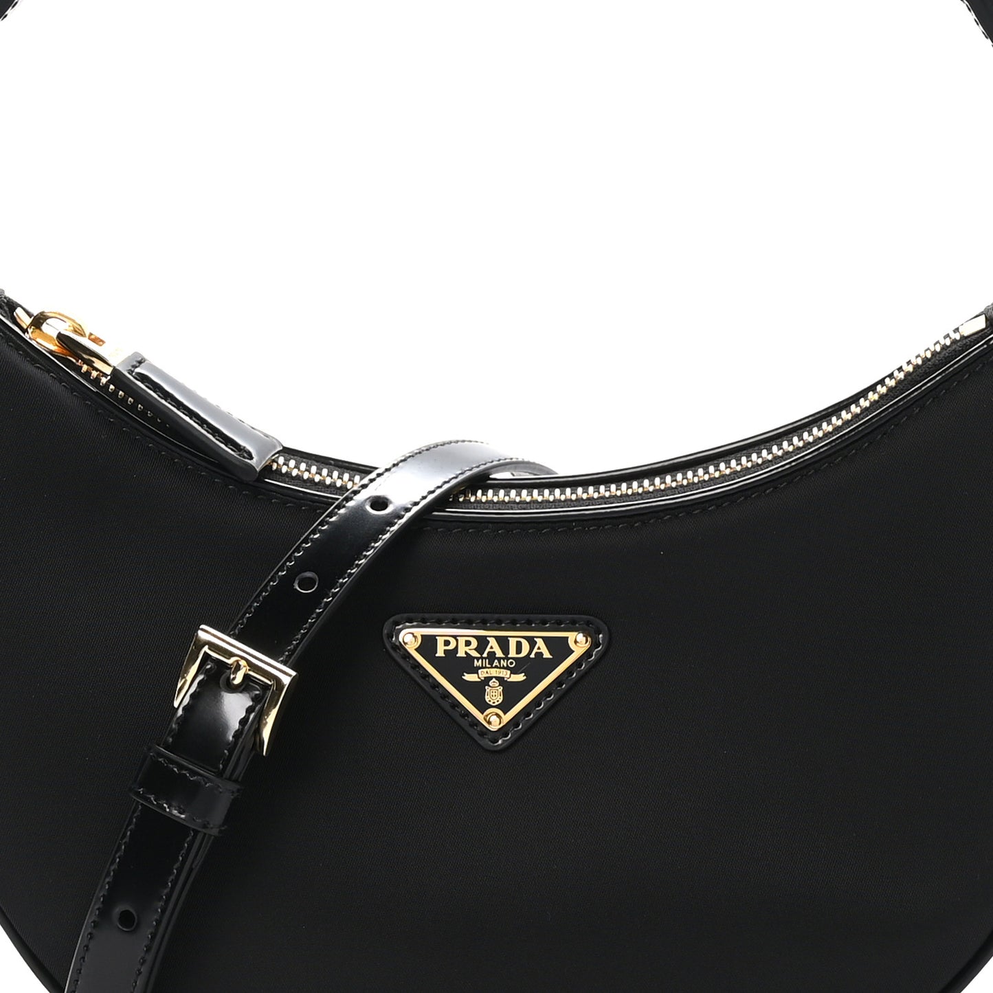 Re-Nylon Spazzolato Arque Shoulder Bag Black